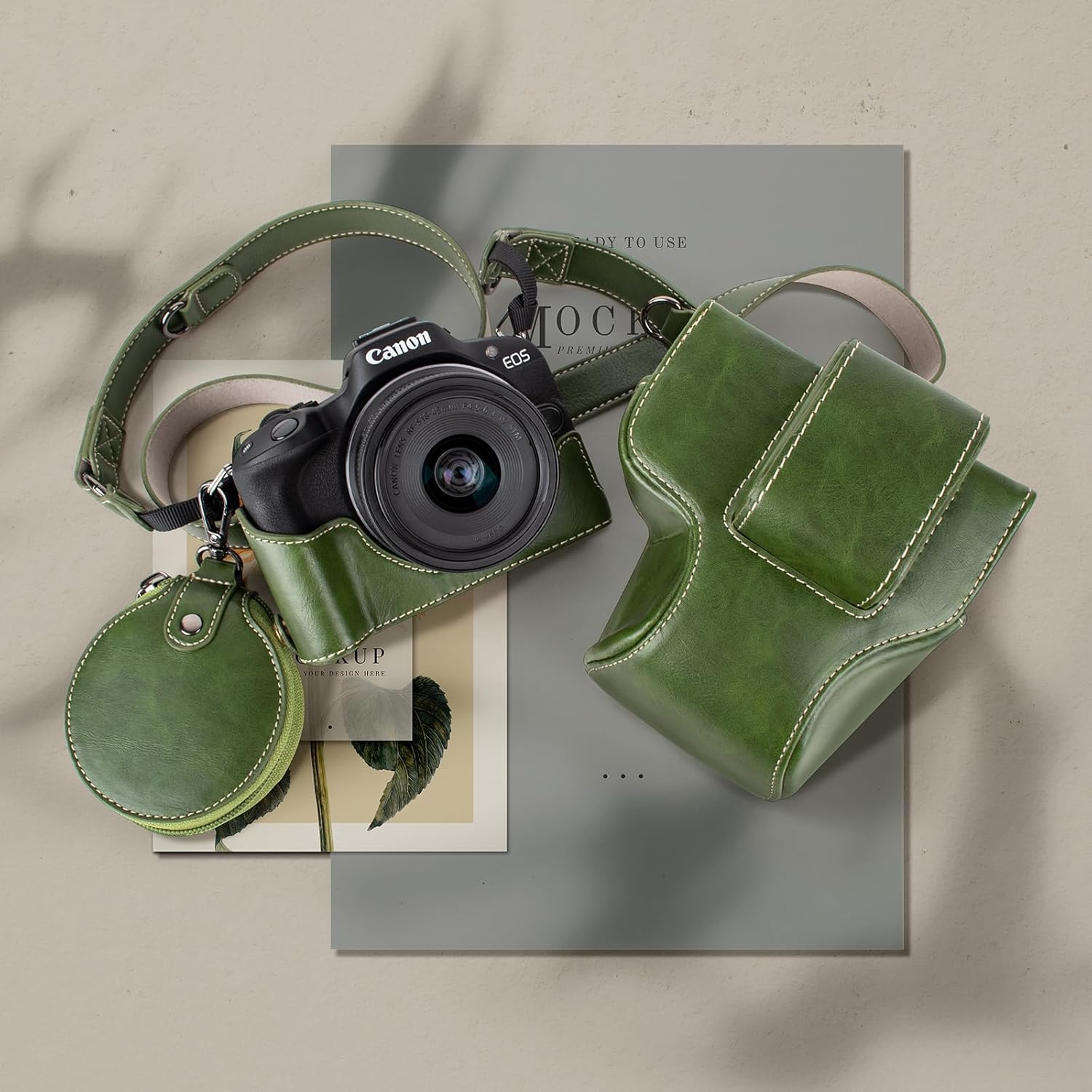 MUZIRI KINOKOO EOS R50 R100 Camera Case, Retro PU Leather Pr... - Image 7