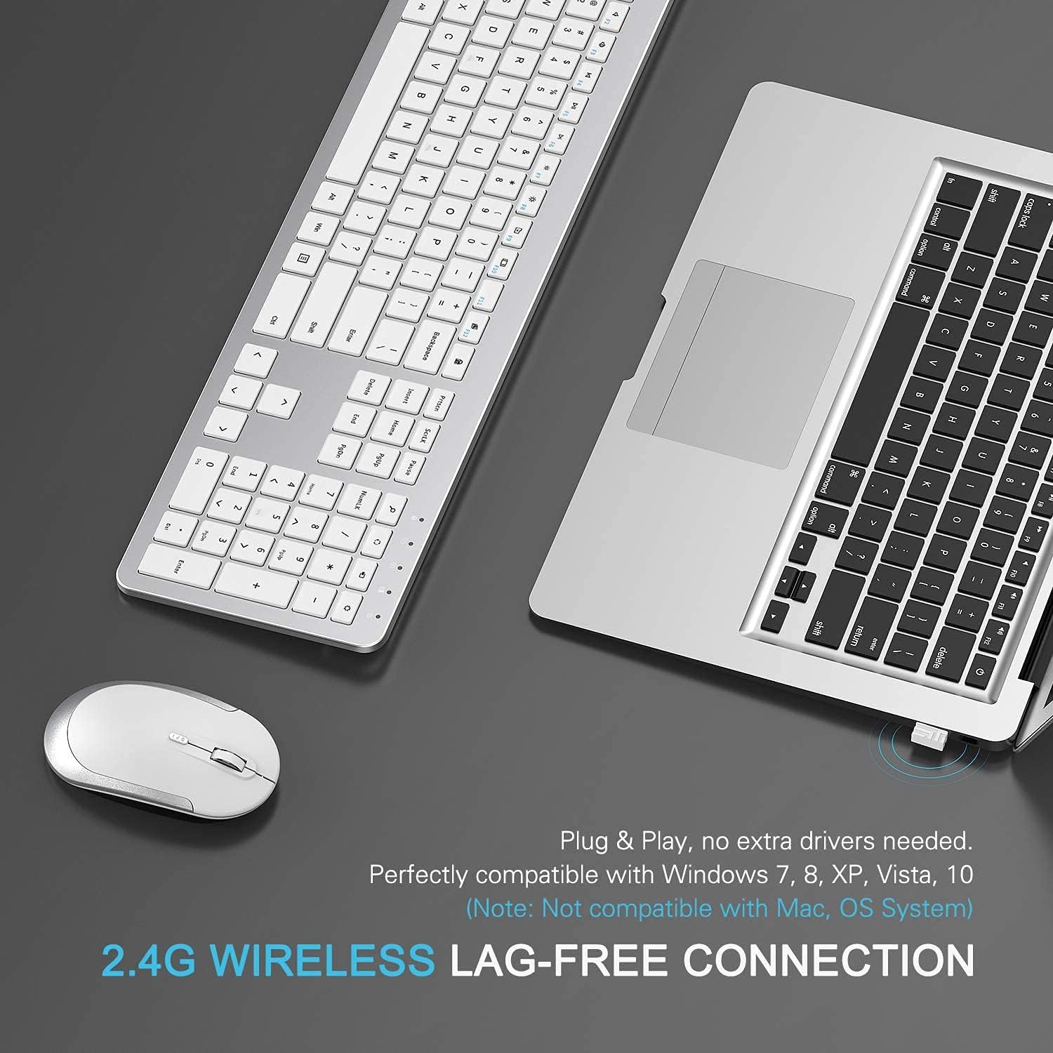 seenda Wireless Keyboard and Mouse Set, SK38 Ultra Slim Quie... - Image 4