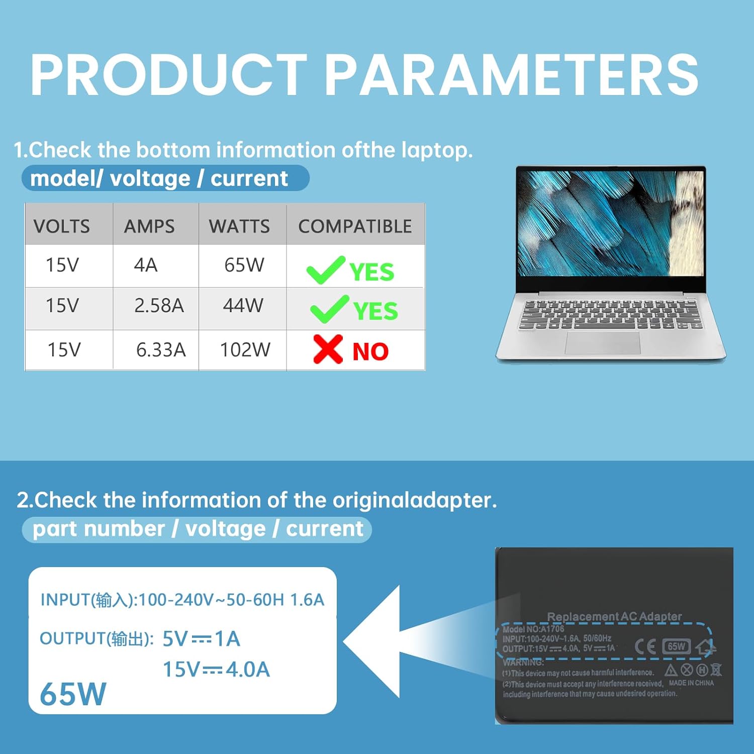 Surface Pro Charger, 65w Microsoft Surface Charger for Surfa... - Image 3