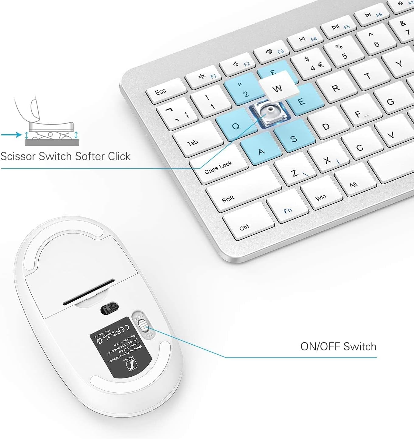 seenda Wireless Keyboard and Mouse Set, SK38 Ultra Slim Quie... - Image 6