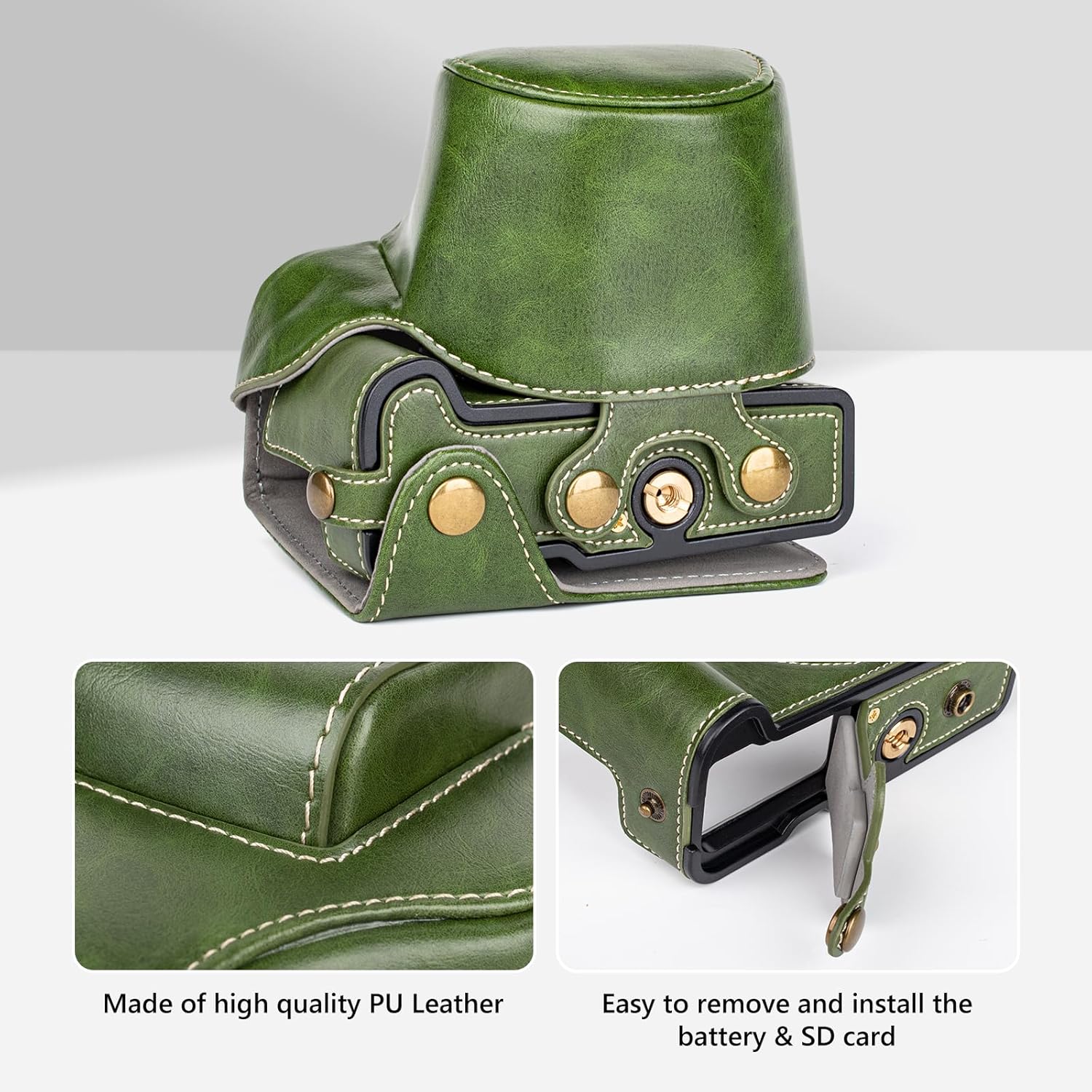 MUZIRI KINOKOO EOS R50 R100 Camera Case, Retro PU Leather Pr... - Image 3