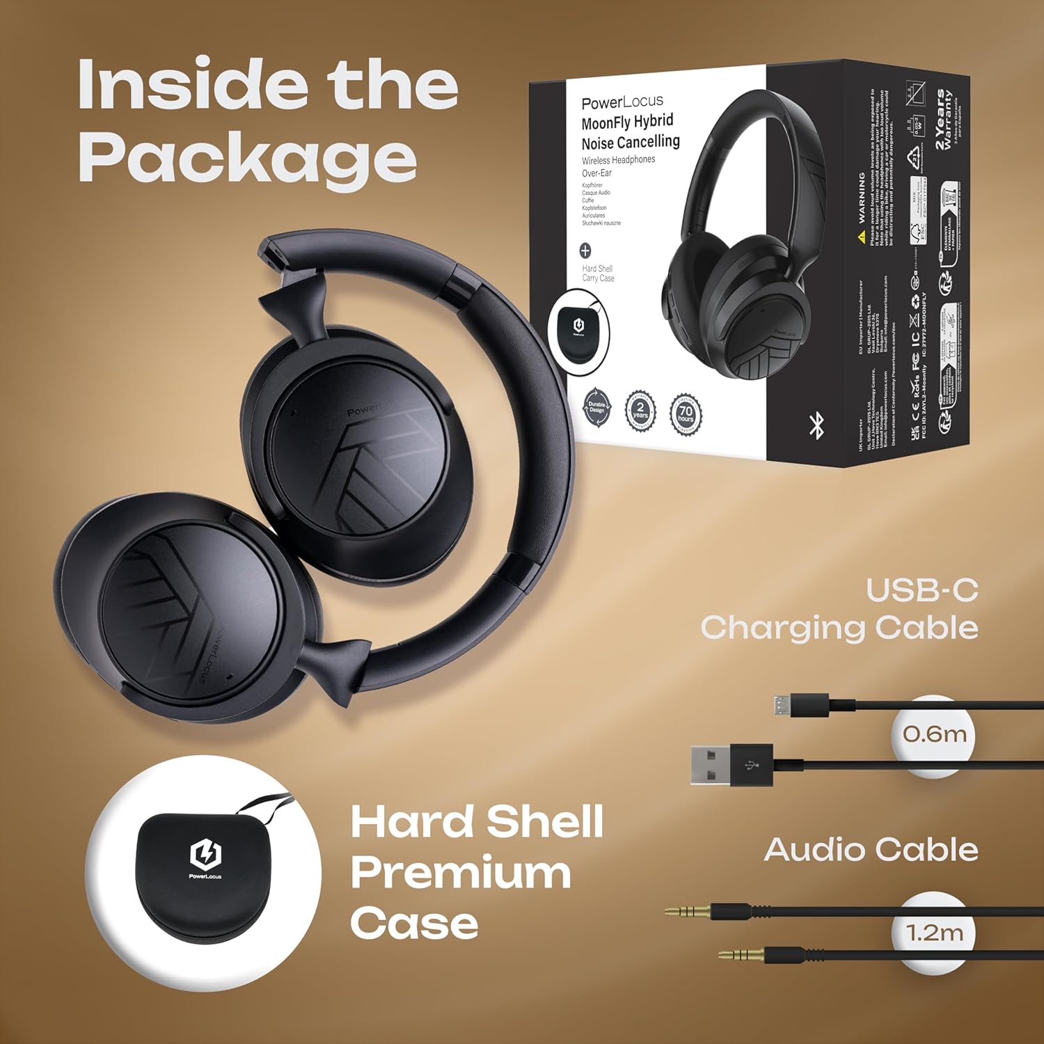 PowerLocus Active Noise Cancelling, 70 Hours Playtime Over E... - Image 10