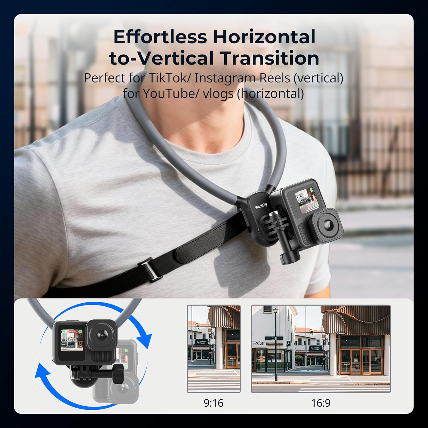 SMALLRIG Neck Mount with Chest Strap for Action Cameras, wit... - Image 4