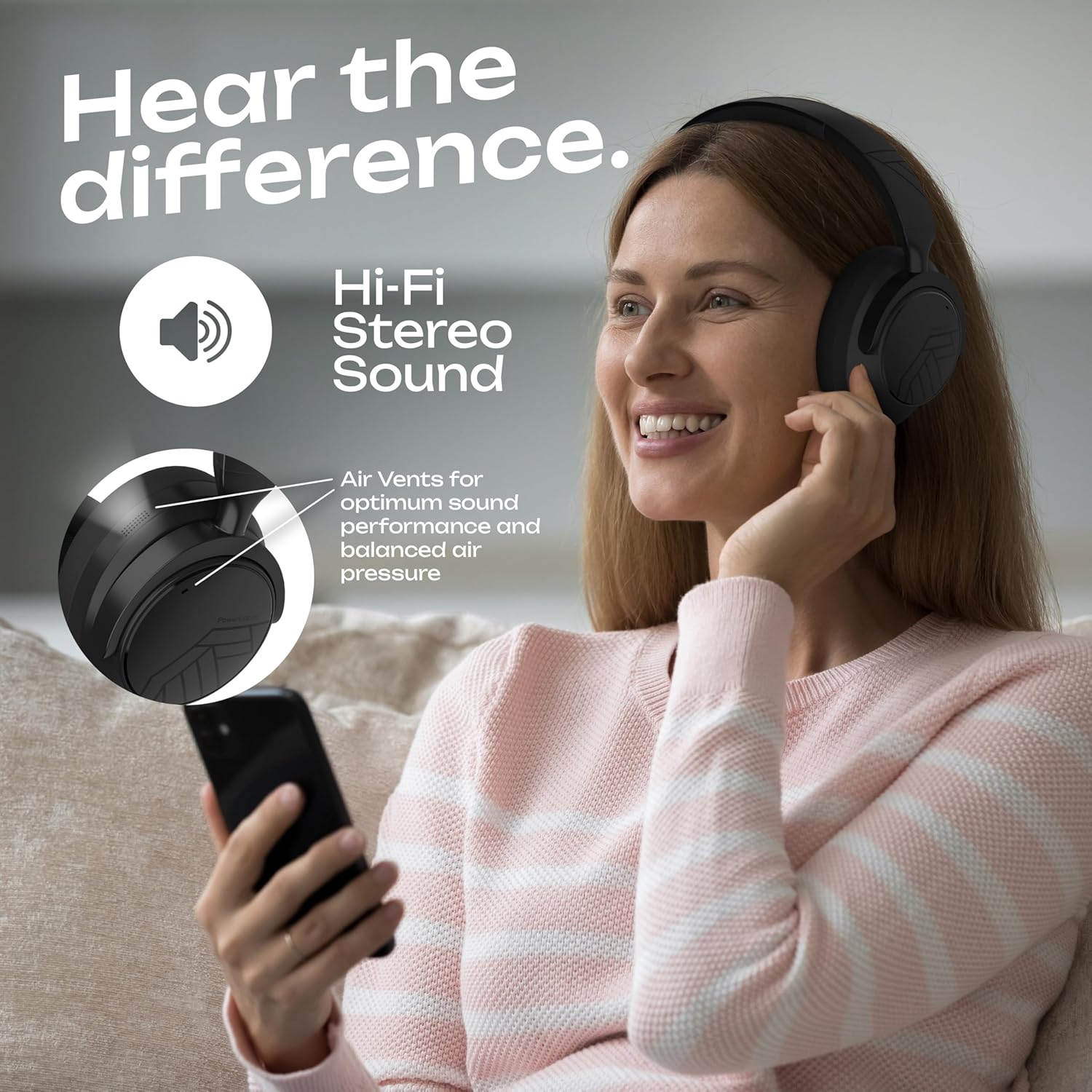 PowerLocus Active Noise Cancelling, 70 Hours Playtime Over E... - Image 4