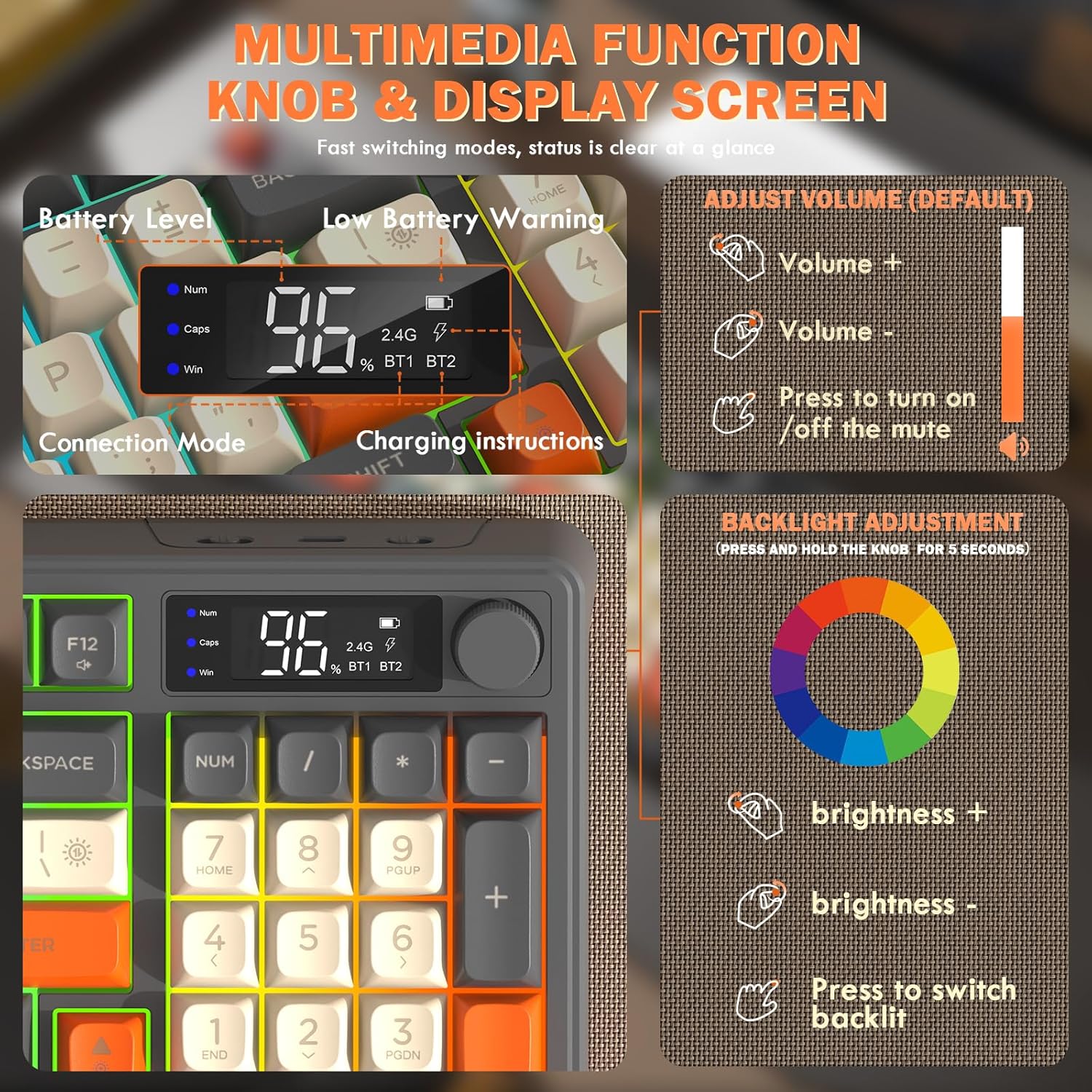 FREEWOLF T96 Wireless Keyboard and Mouse Combo, Bluetooth & ... - Image 6