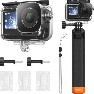 TELESIN Waterproof Case With Floating Stick for DJI Action 5…