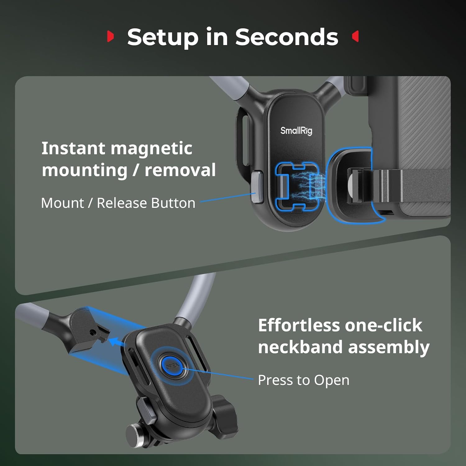 SMALLRIG Magnetic Neck Mount with Chest Strap for Action Cam... - Image 3