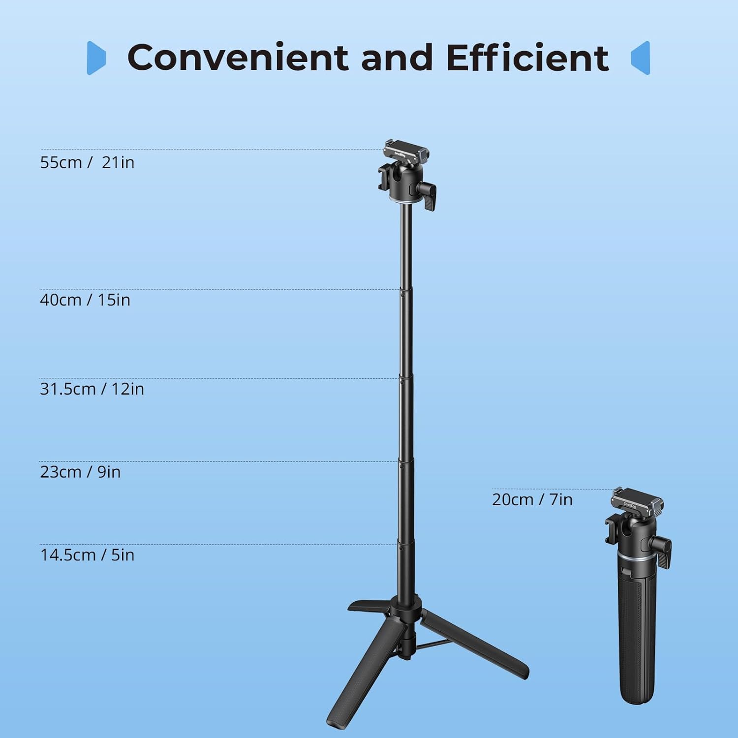 SMALLRIG Action Camera Selfie Stick Quick Release Tripod, 7.... - Image 5