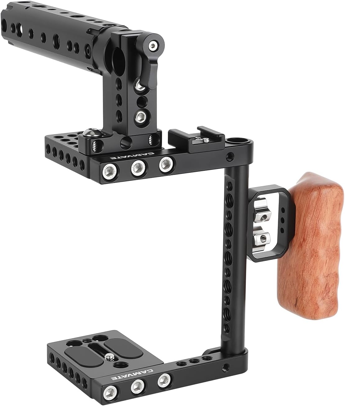 CAMVATE DSLR Camera Cage Top Handle Wood Grip for Canon Niko... - Image 2
