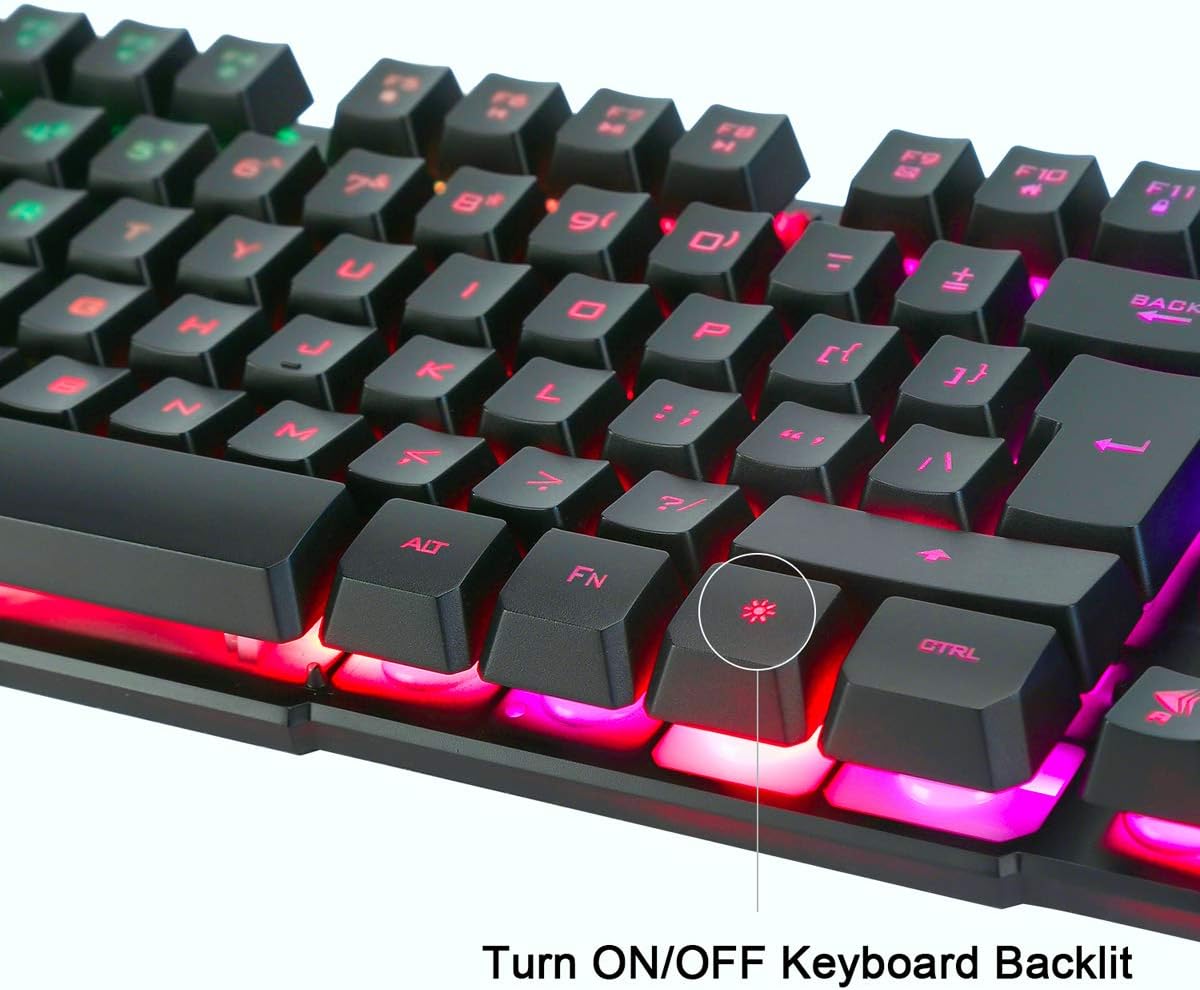 BAKTH Multiple Color Rainbow LED Backlit Mechanical Feeling ... - Image 5