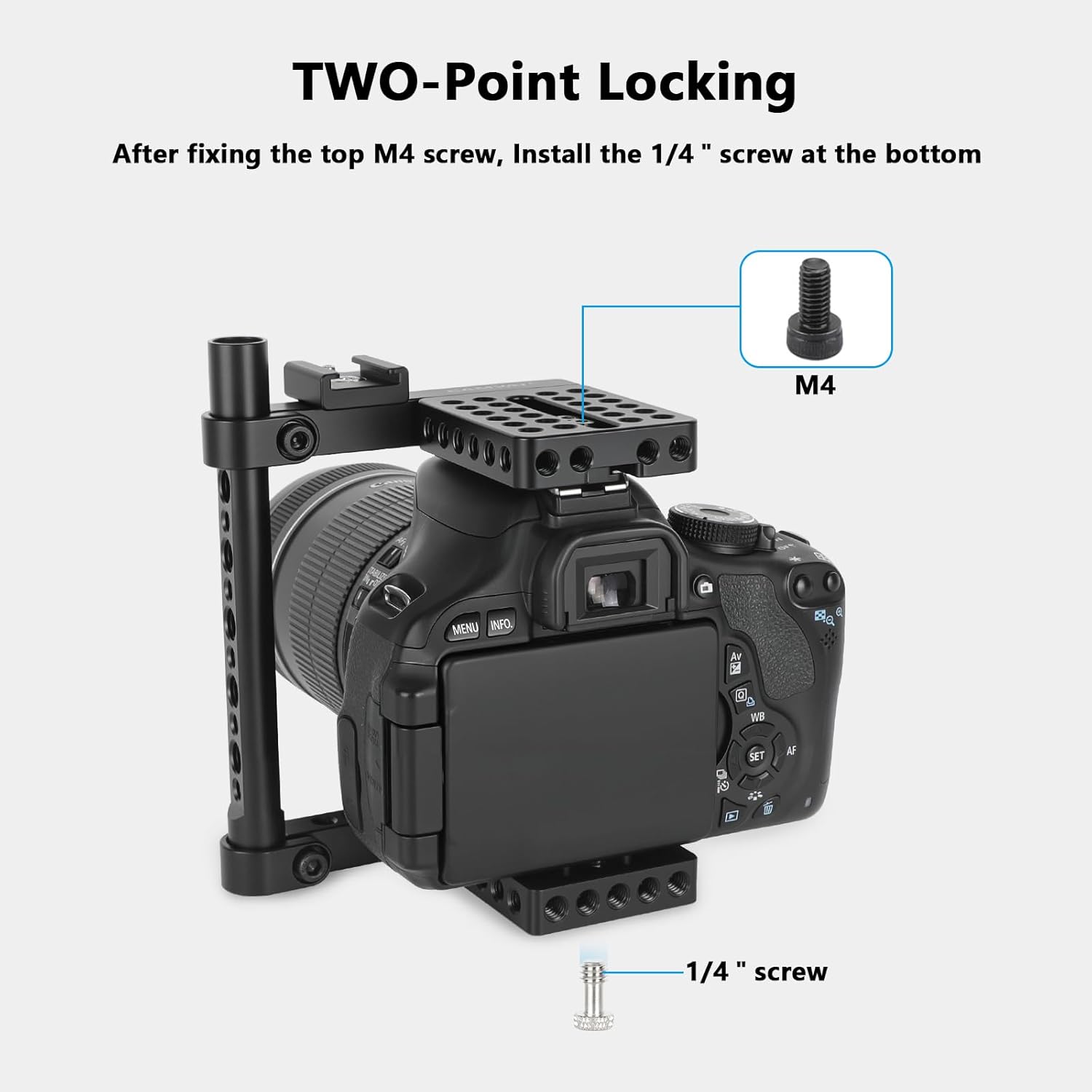 CAMVATE DSLR Camera Cage Top Handle Wood Grip for Canon Niko... - Image 6