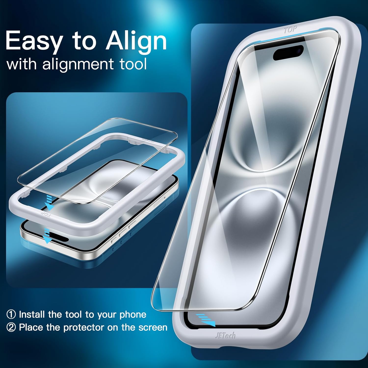 JETech Screen Protector for iPhone 16 6.1-Inch, Tempered Gla... - Image 5