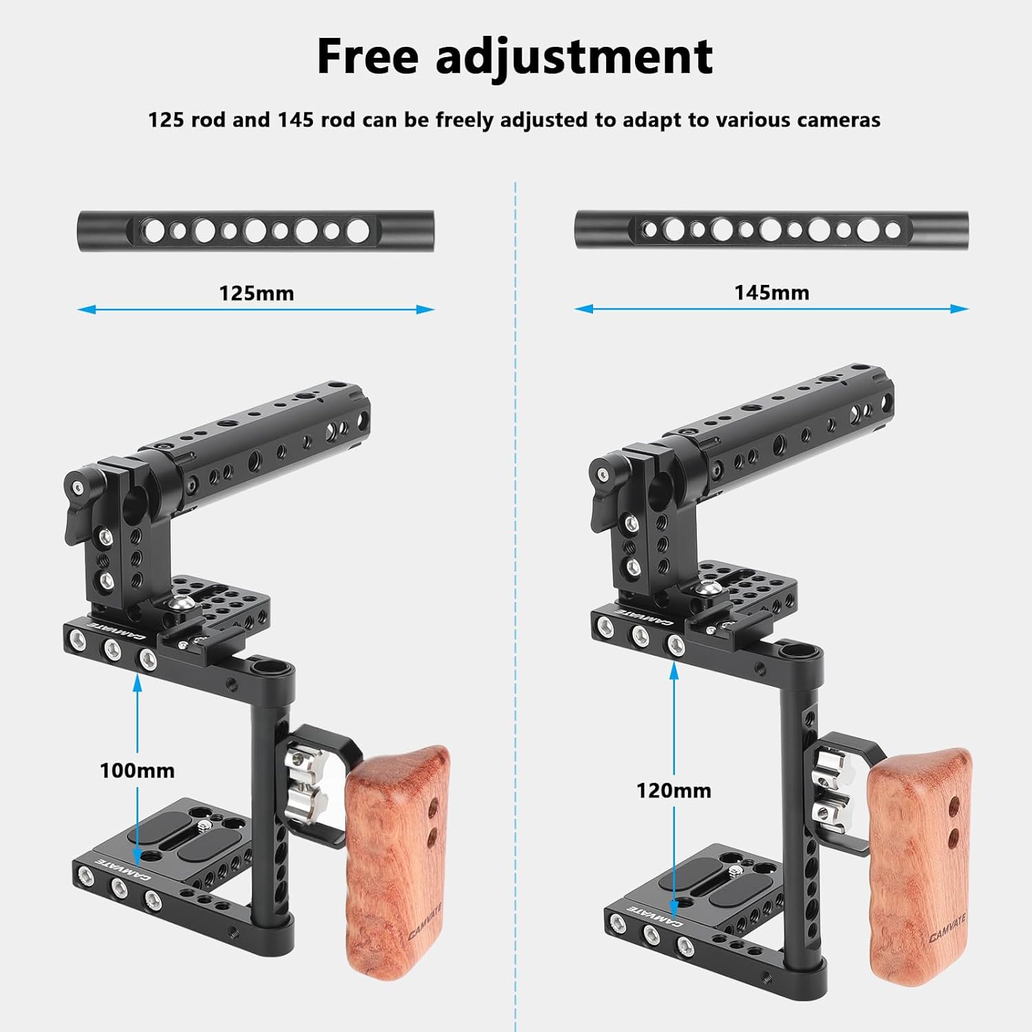 CAMVATE DSLR Camera Cage Top Handle Wood Grip for Canon Niko... - Image 8