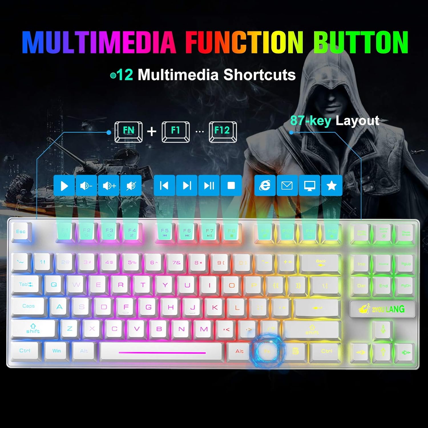 LexonElec T87 Wireless Keyboard and Mouse, Rgb Wireless Mous... - Image 3