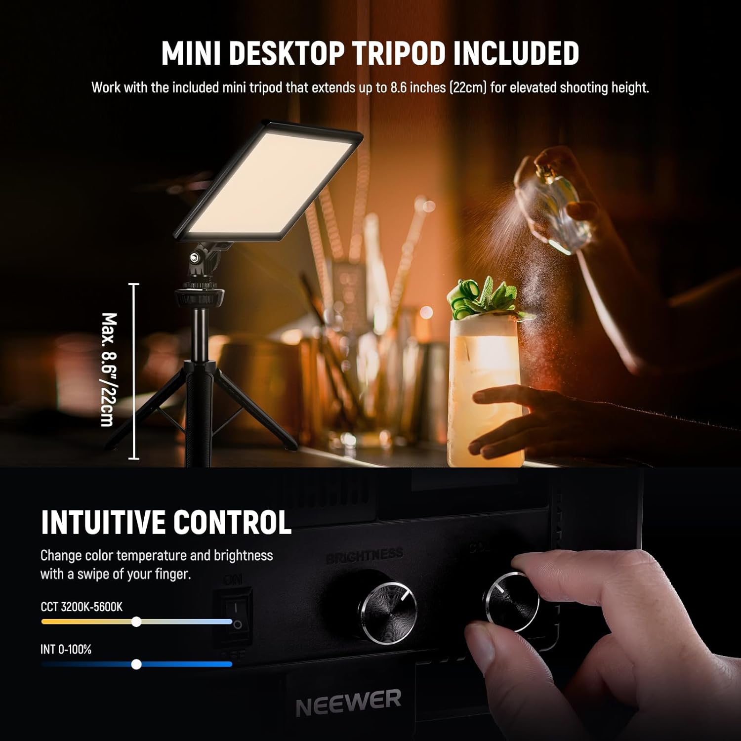NEEWER 9" LED Video Light Panel, Dimmable DSLR Camera Soft L... - Image 6