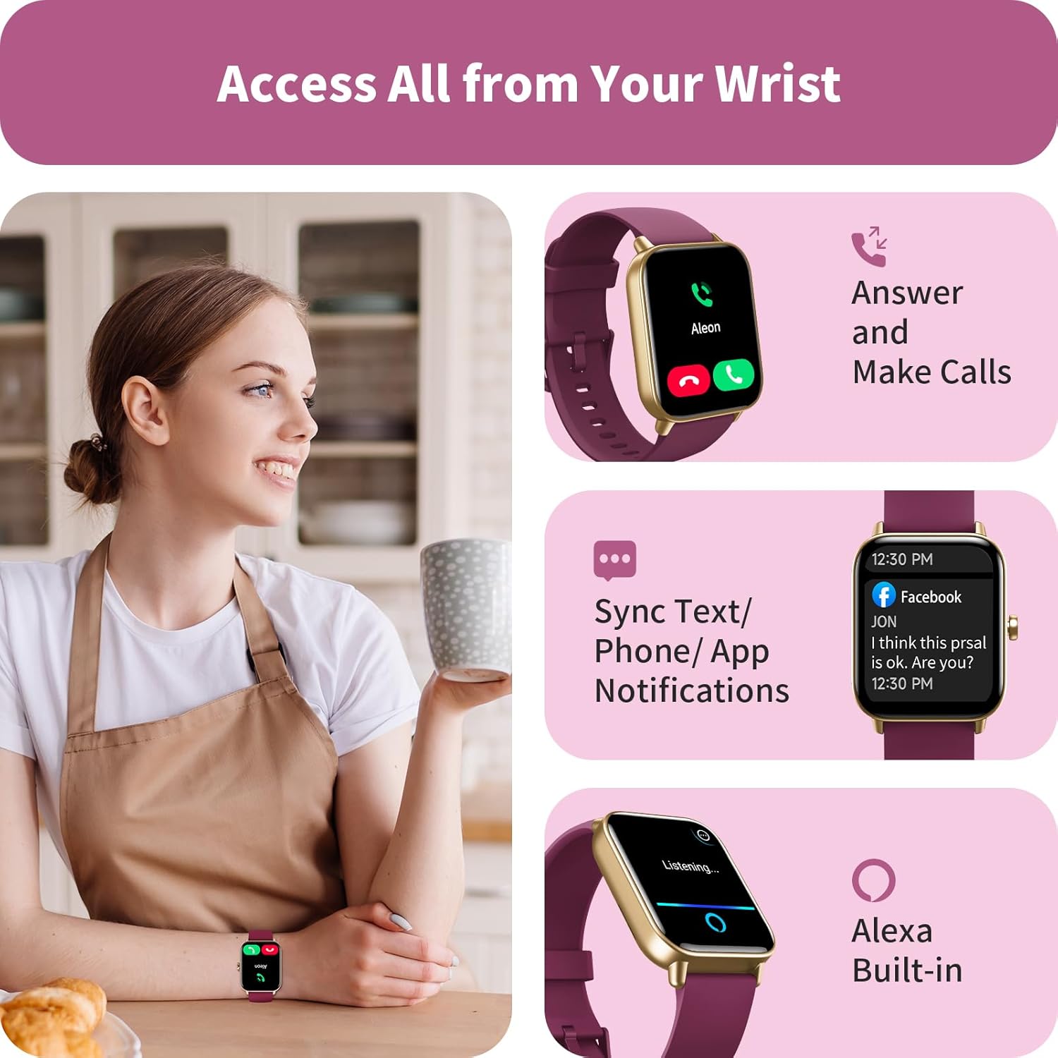 Smart Watches for Men Women, Answer/Make Calls, Smart Watche... - Image 3