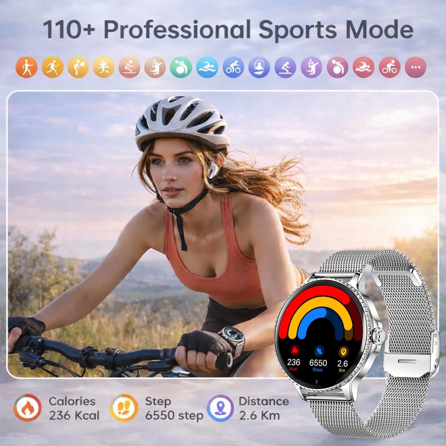 Smart Watch for Women Answer/Make Call, 1.27'' HD Fitness Wa... - Image 6