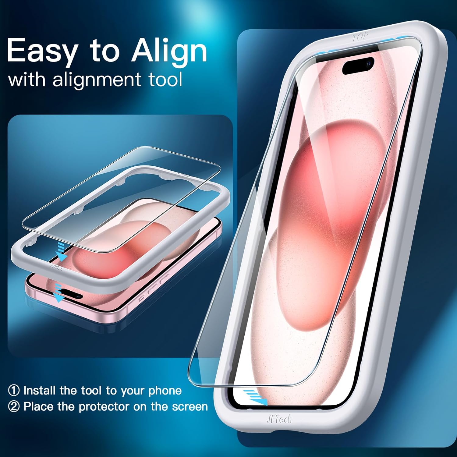 JETech Screen Protector for iPhone 15 6.1-Inch, Tempered Gla... - Image 6
