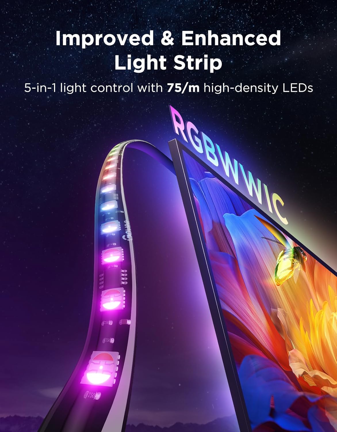Govee TV Backlight 3 Pro with HDR Triple Camera, 5M 5-in-1 R... - Image 5