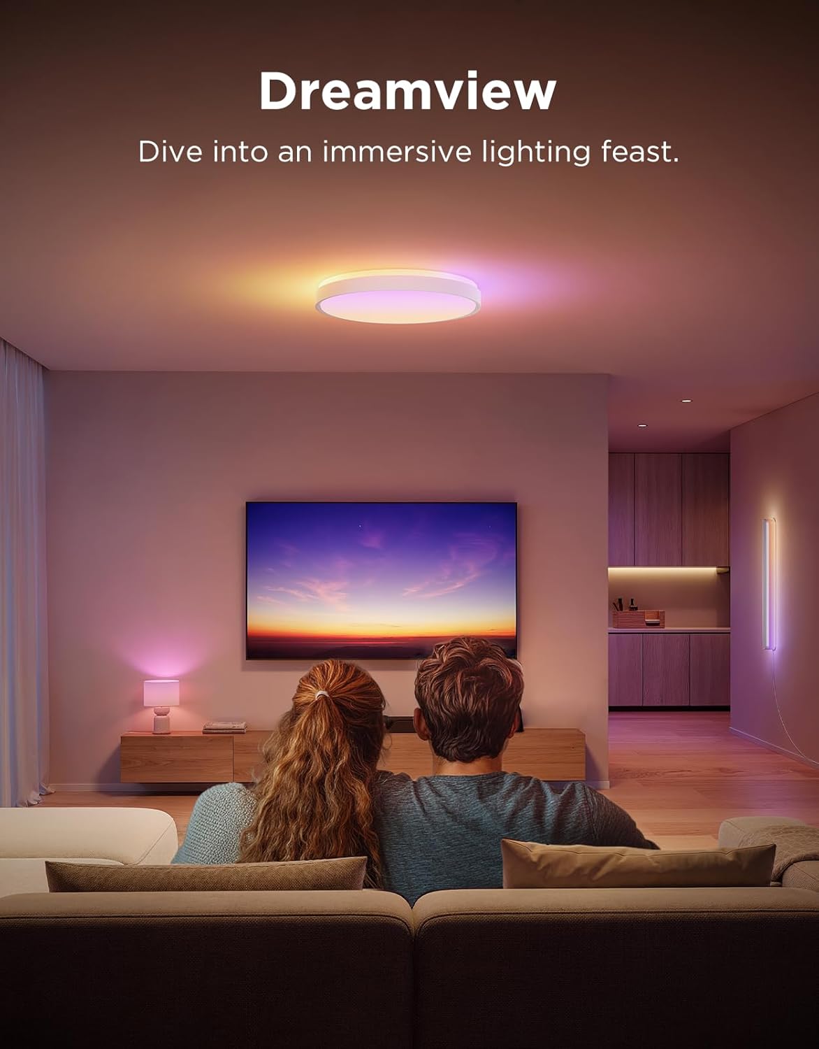 Govee RGBIC Ceiling Light 48.5W, Smart LED Ceiling Light 430... - Image 9