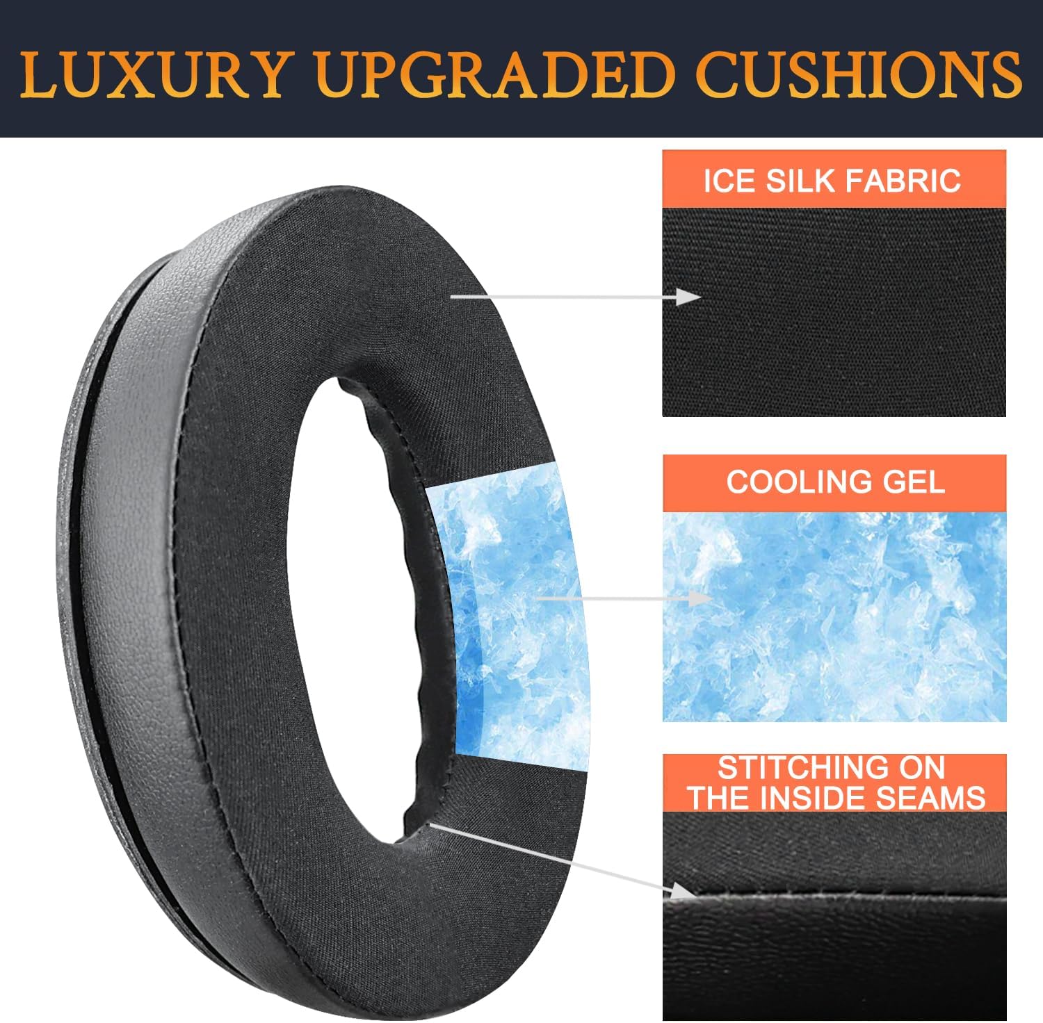 SoloWIT Cooling-Gel Ear Pads Cushions Replacement, Earpads f... - Image 5