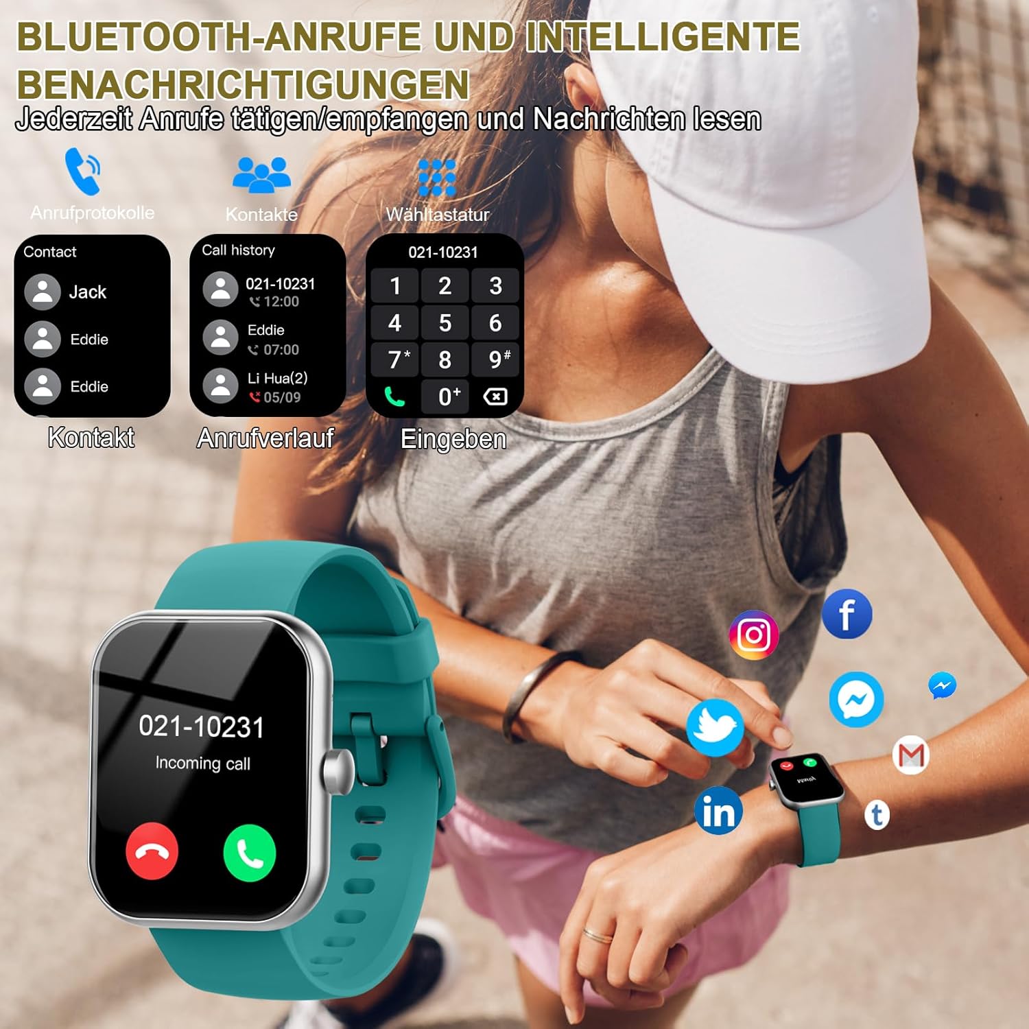 Smart Watch for Men Women, 1.96" Smartwatch Answer/Make Call... - Image 3