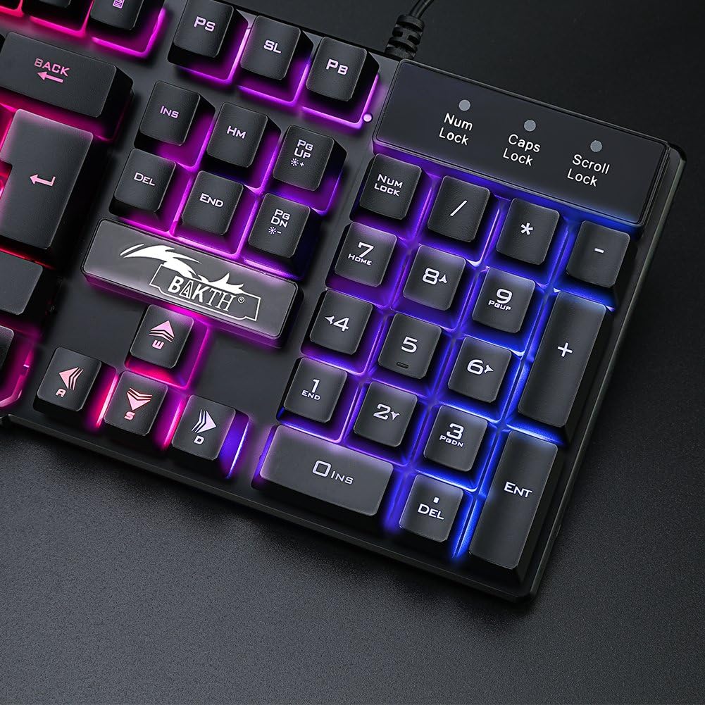 BAKTH Multiple Color Rainbow LED Backlit Mechanical Feeling ... - Image 3