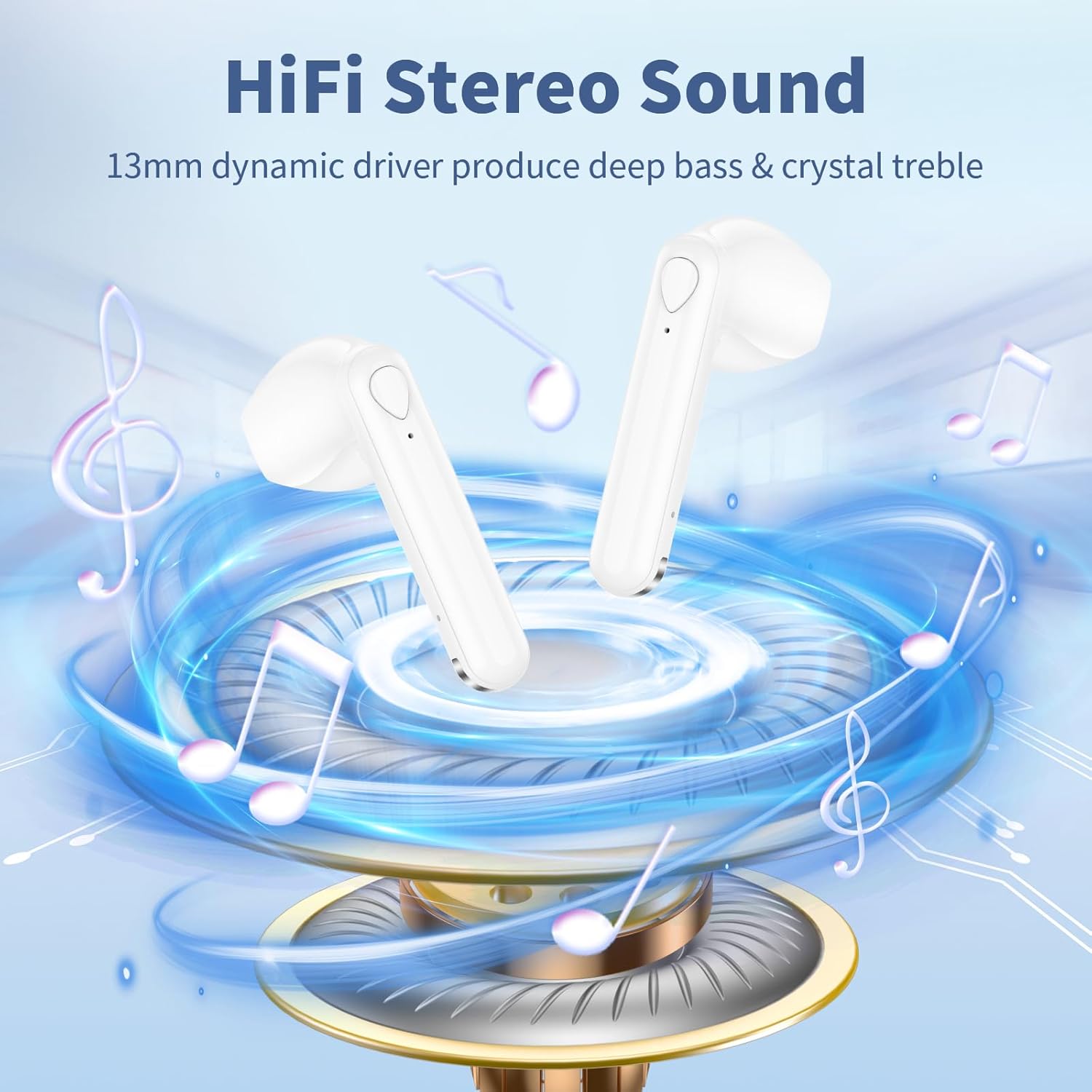 Wireless Earbuds, V5.3 Bluetooth Headphones, 48H Playtime LE... - Image 3
