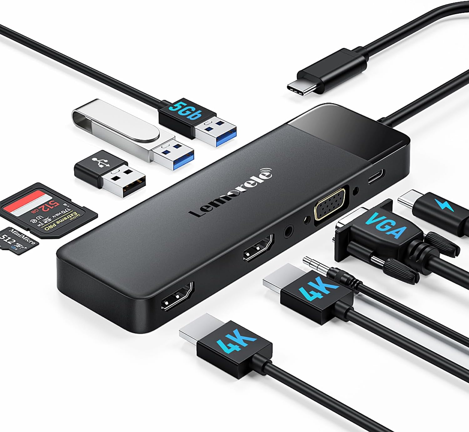 Docking Station USB C Hub 3*Display- 10 in 1, Lemorele USB C... - Image 2
