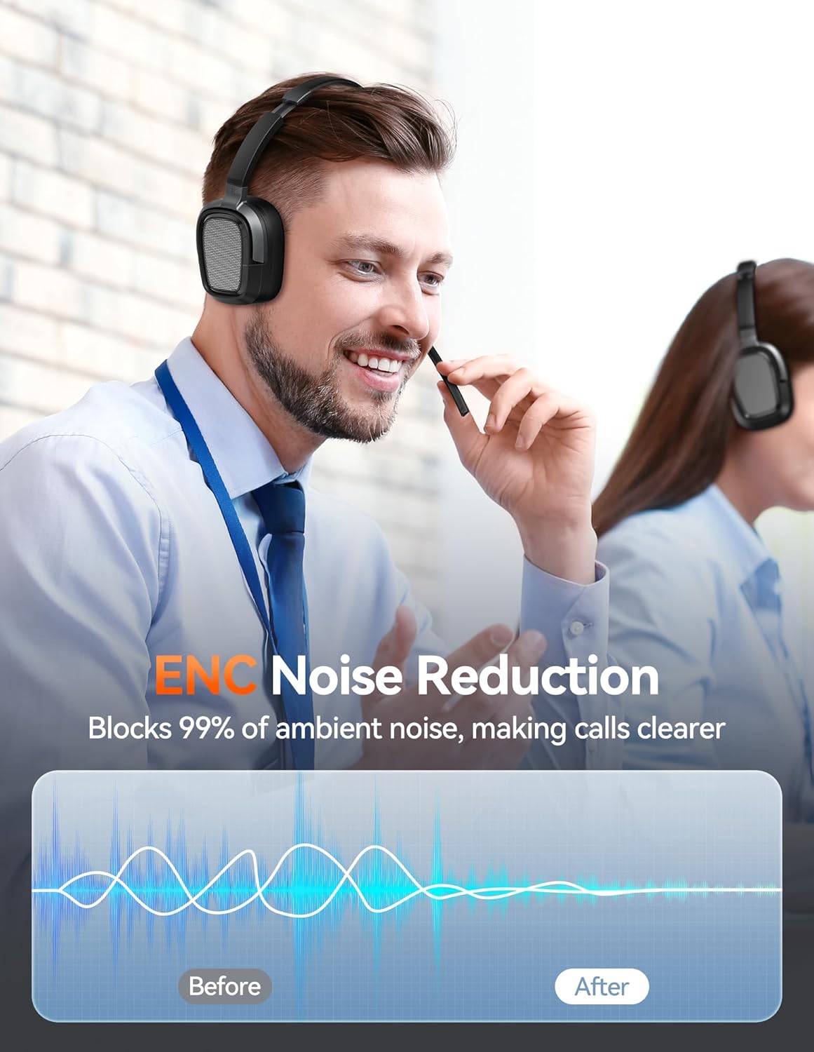 TECKNET 6.0 Bluetooth Headset, Wireless Headset with Microph... - Image 4