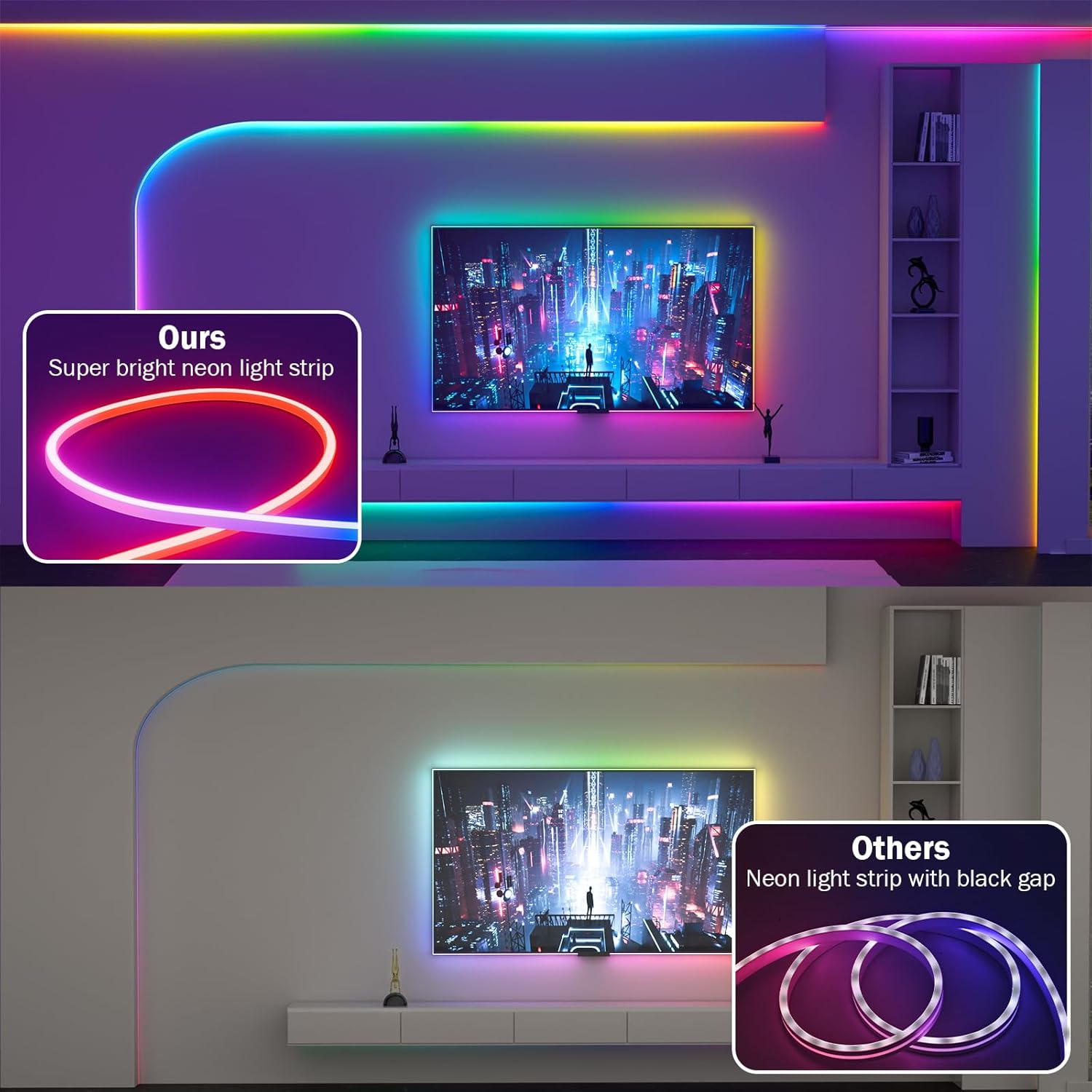 Led Rope Lights,10M RGB LED Neon Rope Lights Control with Re... - Image 4