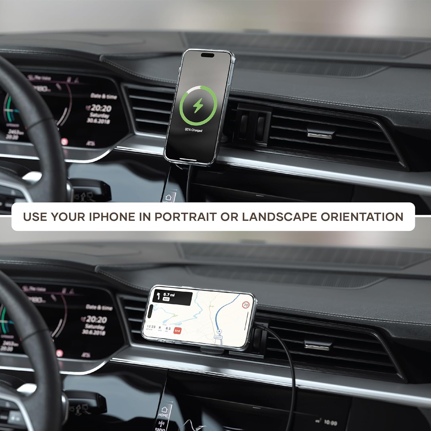 SATECHI Qi2 Wireless Car Charger, Travel Friendly Car Phone ... - Image 6
