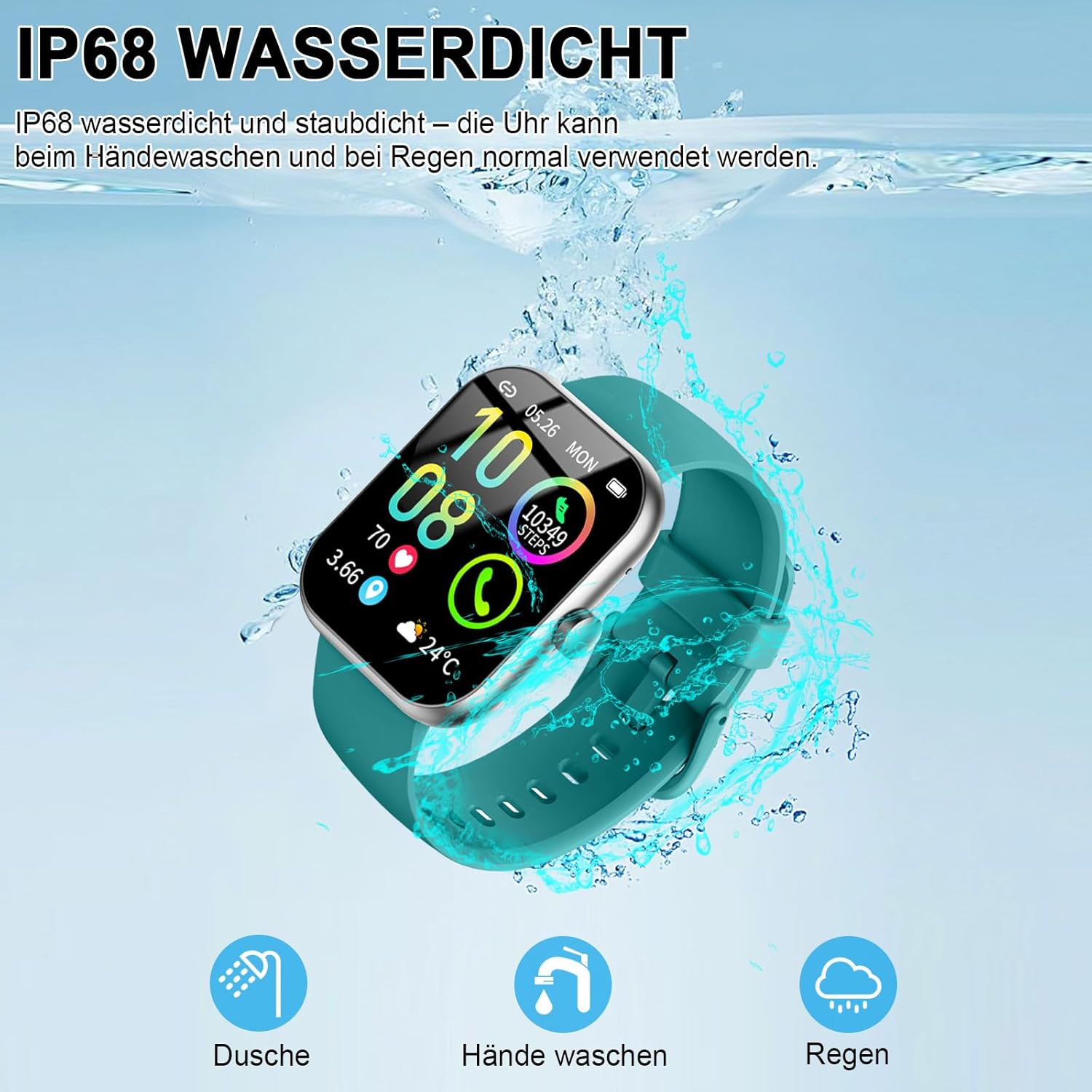 Smart Watch for Men Women, 1.96" Smartwatch Answer/Make Call... - Image 9