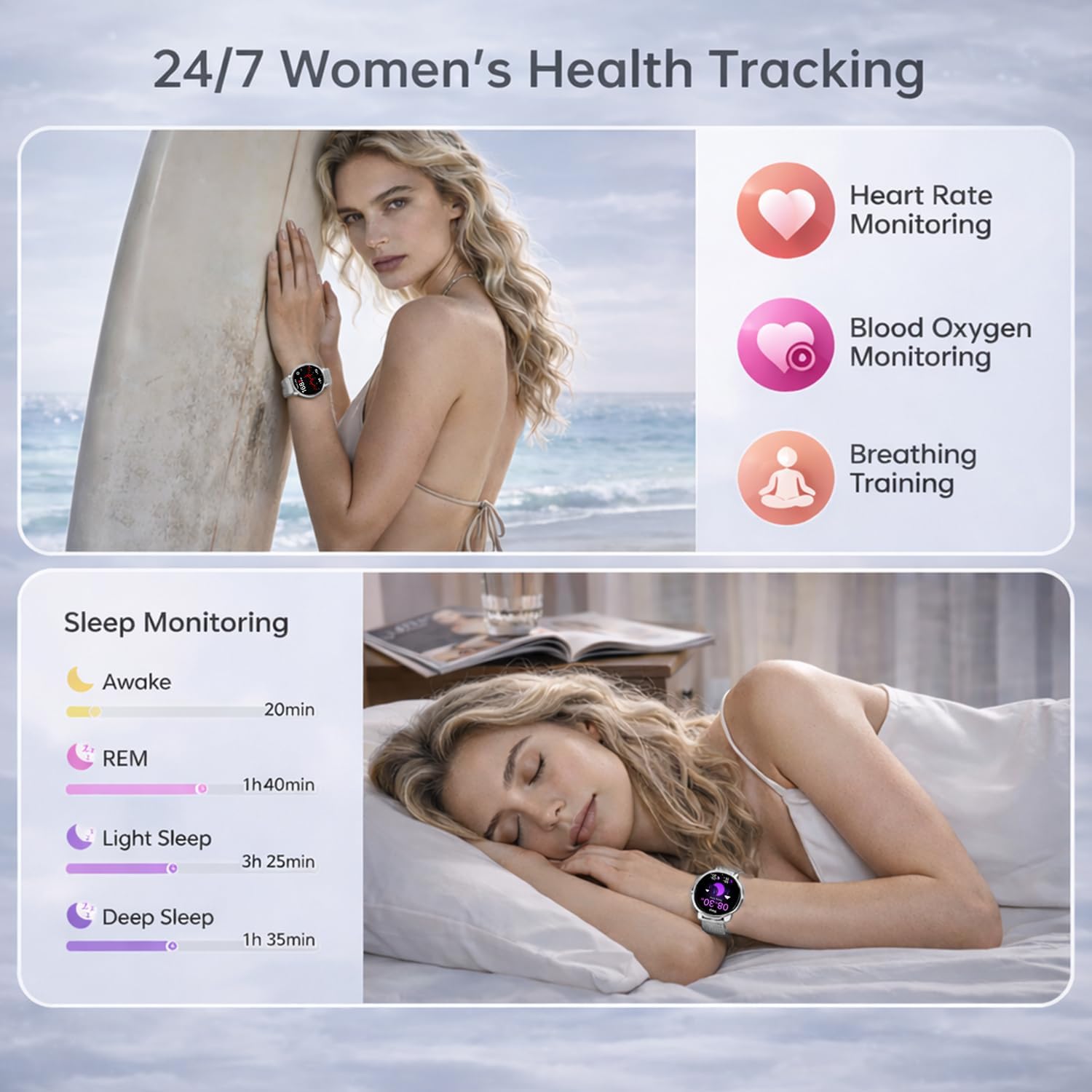 Smart Watch for Women Answer/Make Call, 1.27'' HD Fitness Wa... - Image 5