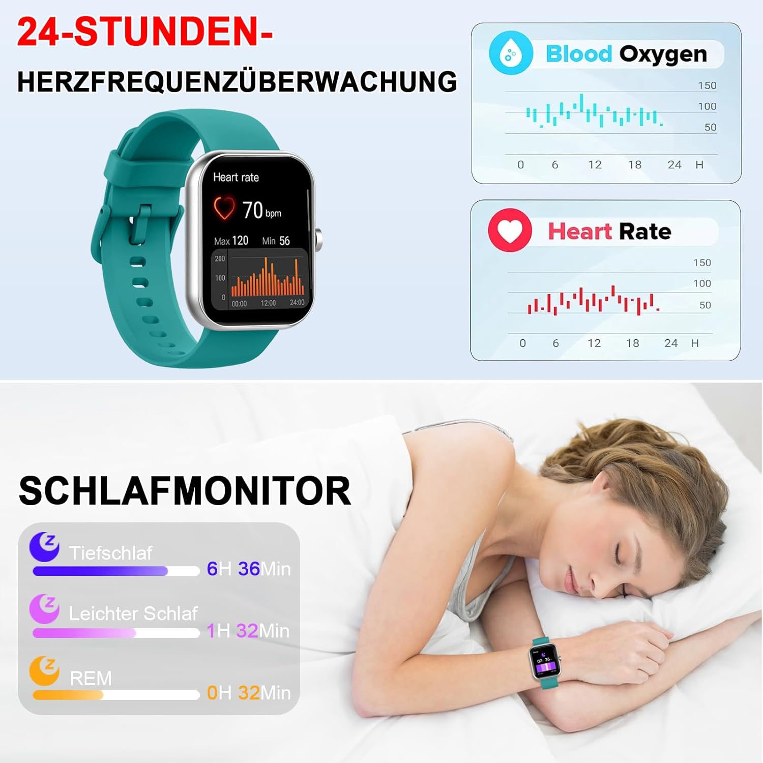 Smart Watch for Men Women, 1.96" Smartwatch Answer/Make Call... - Image 4