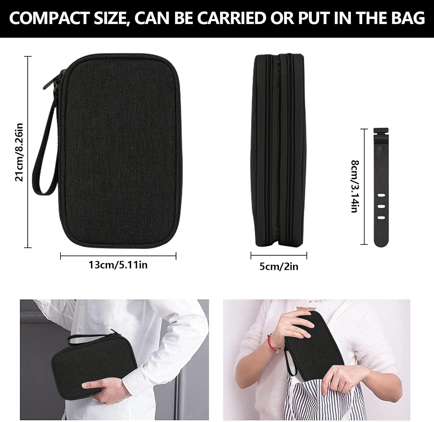 Portable Cable Organiser Bag Travel Organiser Double-Layer C... - Image 4