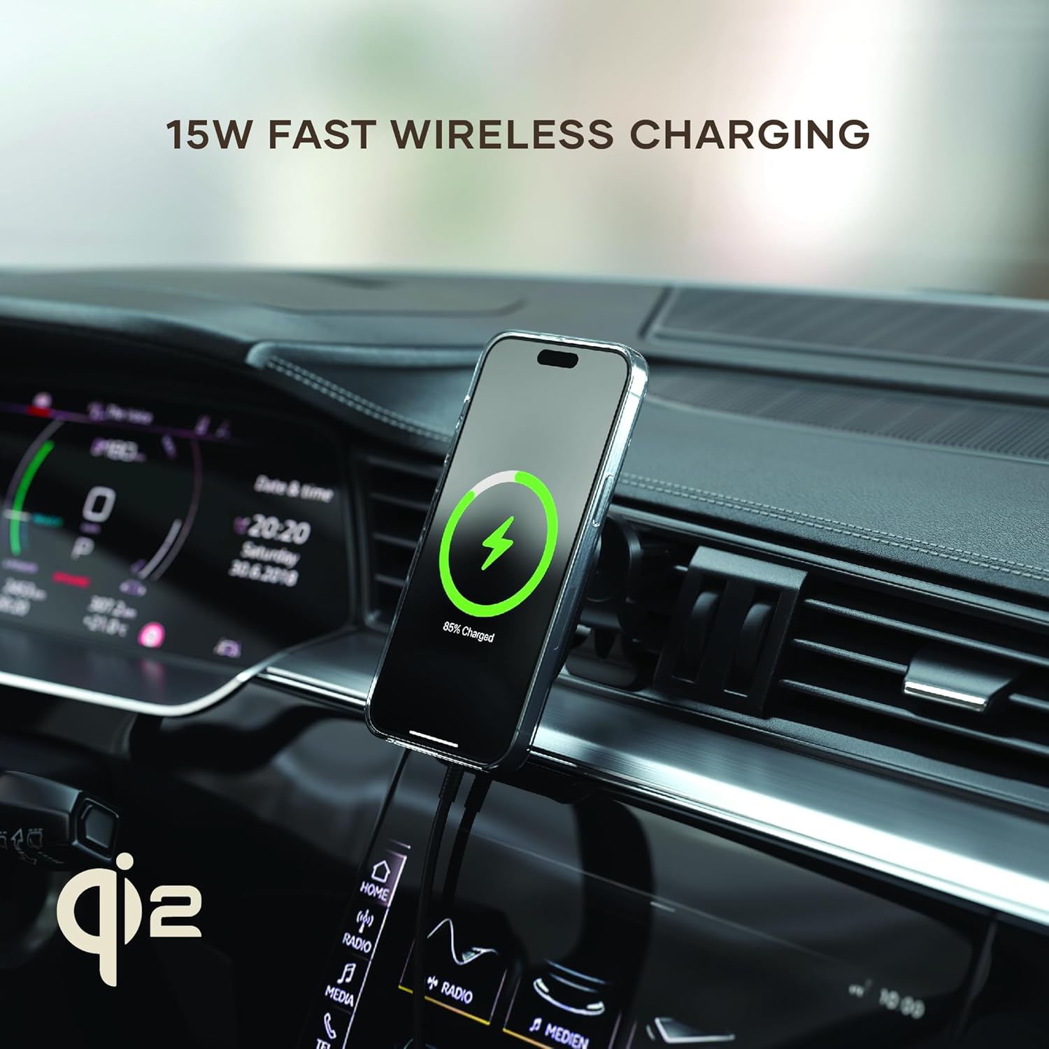 SATECHI Qi2 Wireless Car Charger, Travel Friendly Car Phone ... - Image 4