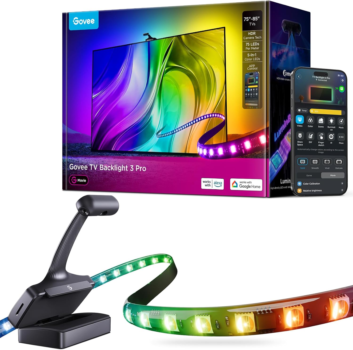 Govee TV Backlight 3 Pro with HDR Triple Camera, 5M 5-in-1 R... - Image 2
