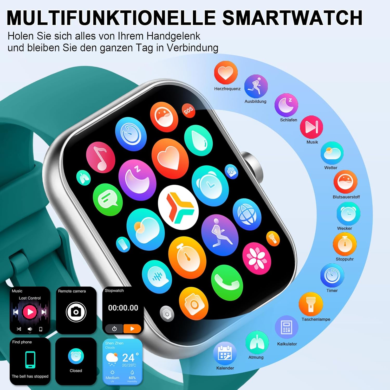 Smart Watch for Men Women, 1.96" Smartwatch Answer/Make Call... - Image 8