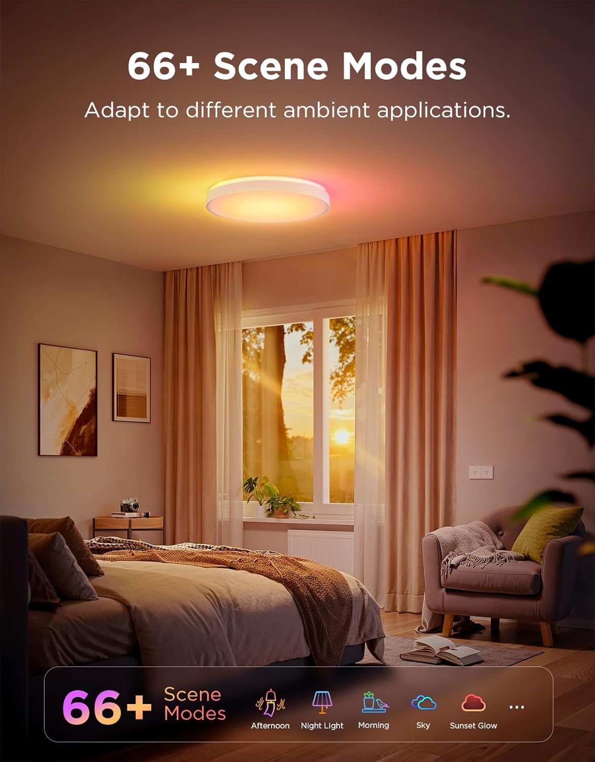 Govee RGBIC Ceiling Light 48.5W, Smart LED Ceiling Light 430... - Image 6