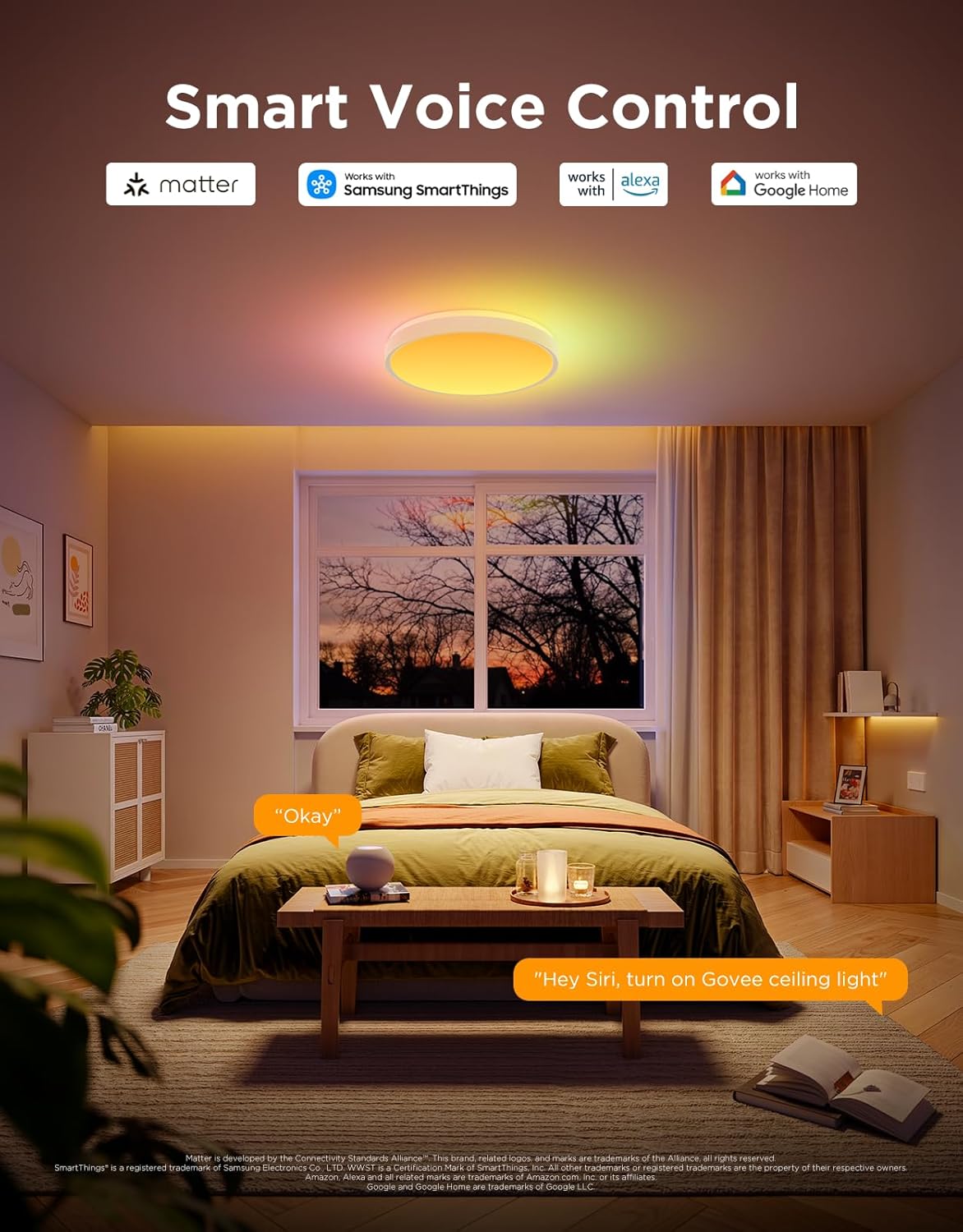 Govee RGBIC Ceiling Light 48.5W, Smart LED Ceiling Light 430... - Image 5