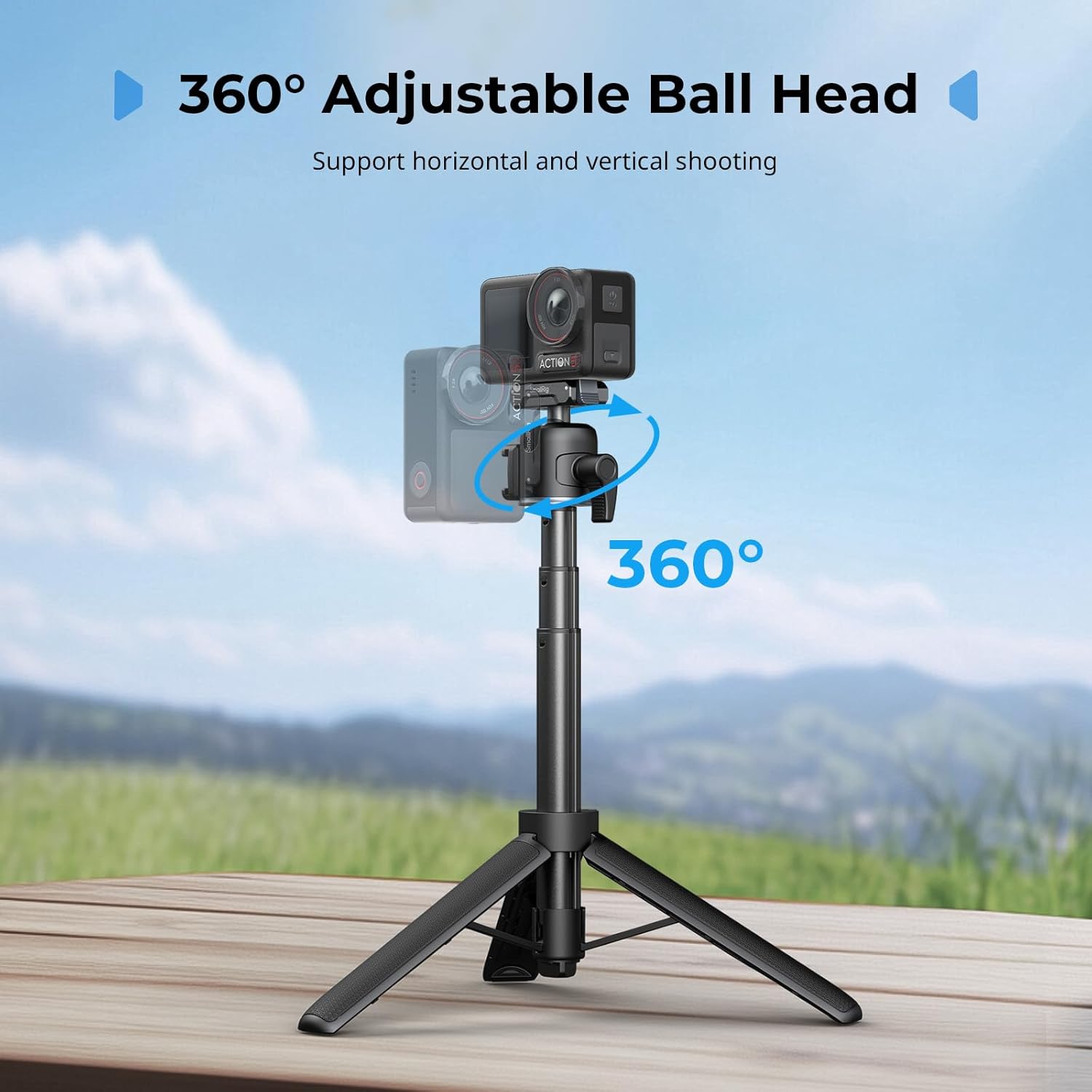 SMALLRIG Action Camera Selfie Stick Quick Release Tripod, 7.... - Image 3