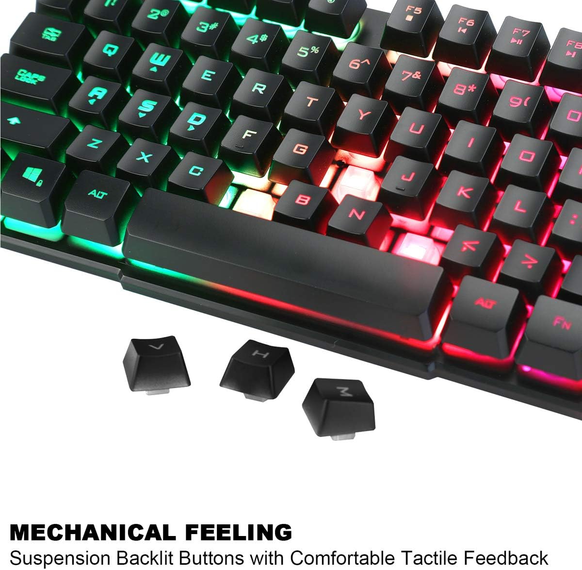 BAKTH Multiple Color Rainbow LED Backlit Mechanical Feeling ... - Image 7