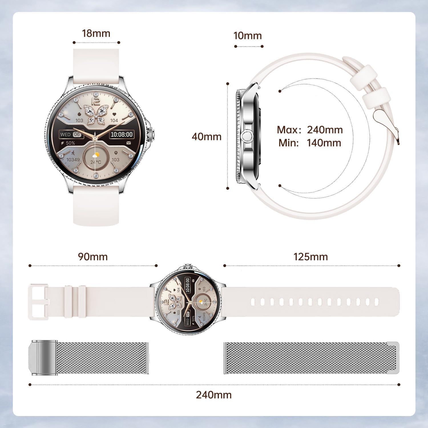 Smart Watch for Women Answer/Make Call, 1.27'' HD Fitness Wa... - Image 9
