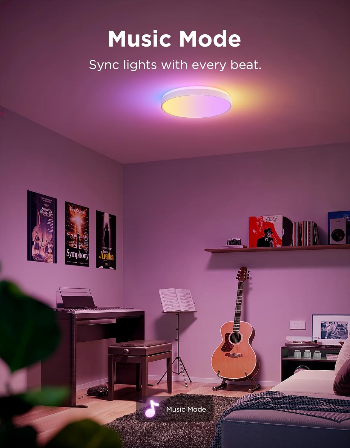 Govee RGBIC Ceiling Light 48.5W, Smart LED Ceiling Light 430... - Image 8
