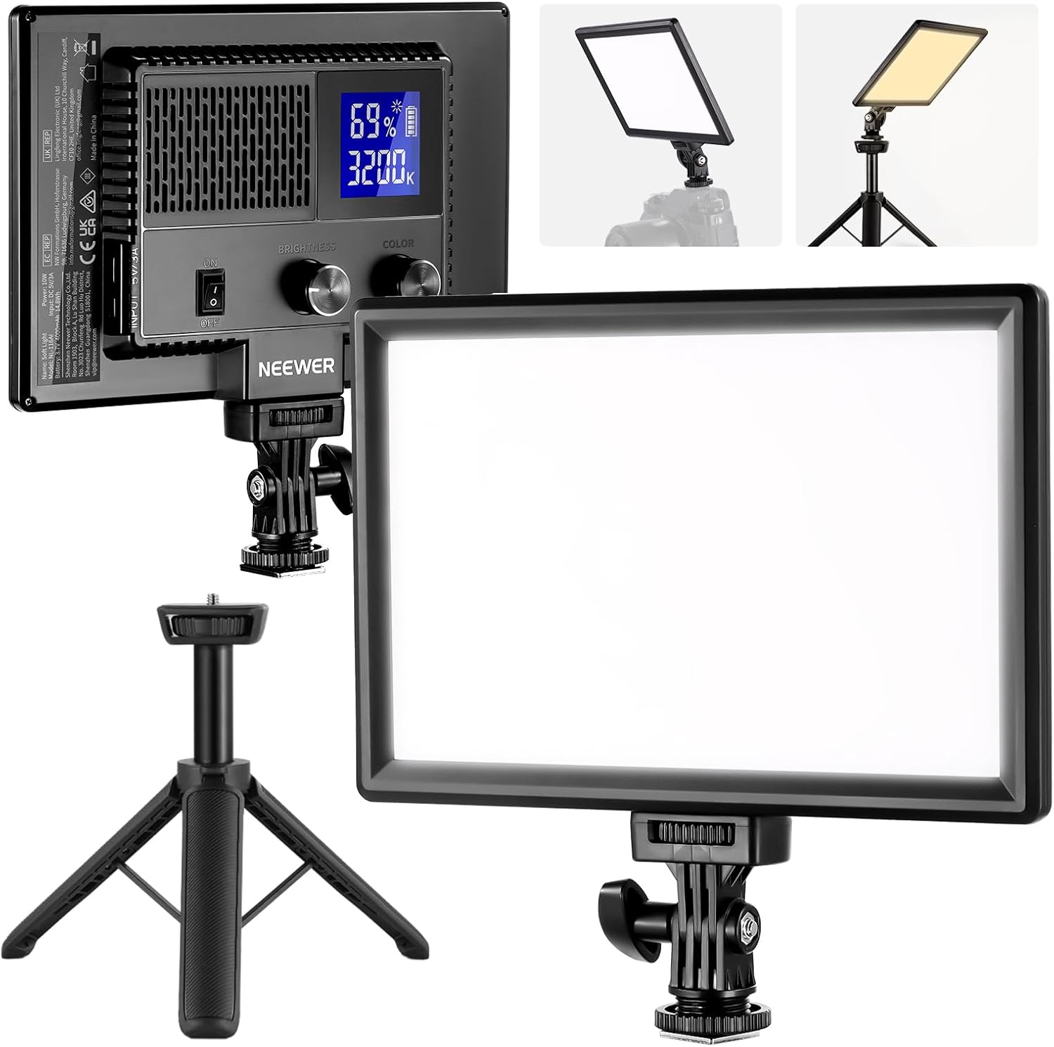 NEEWER 9" LED Video Light Panel, Dimmable DSLR Camera Soft L... - Image 2
