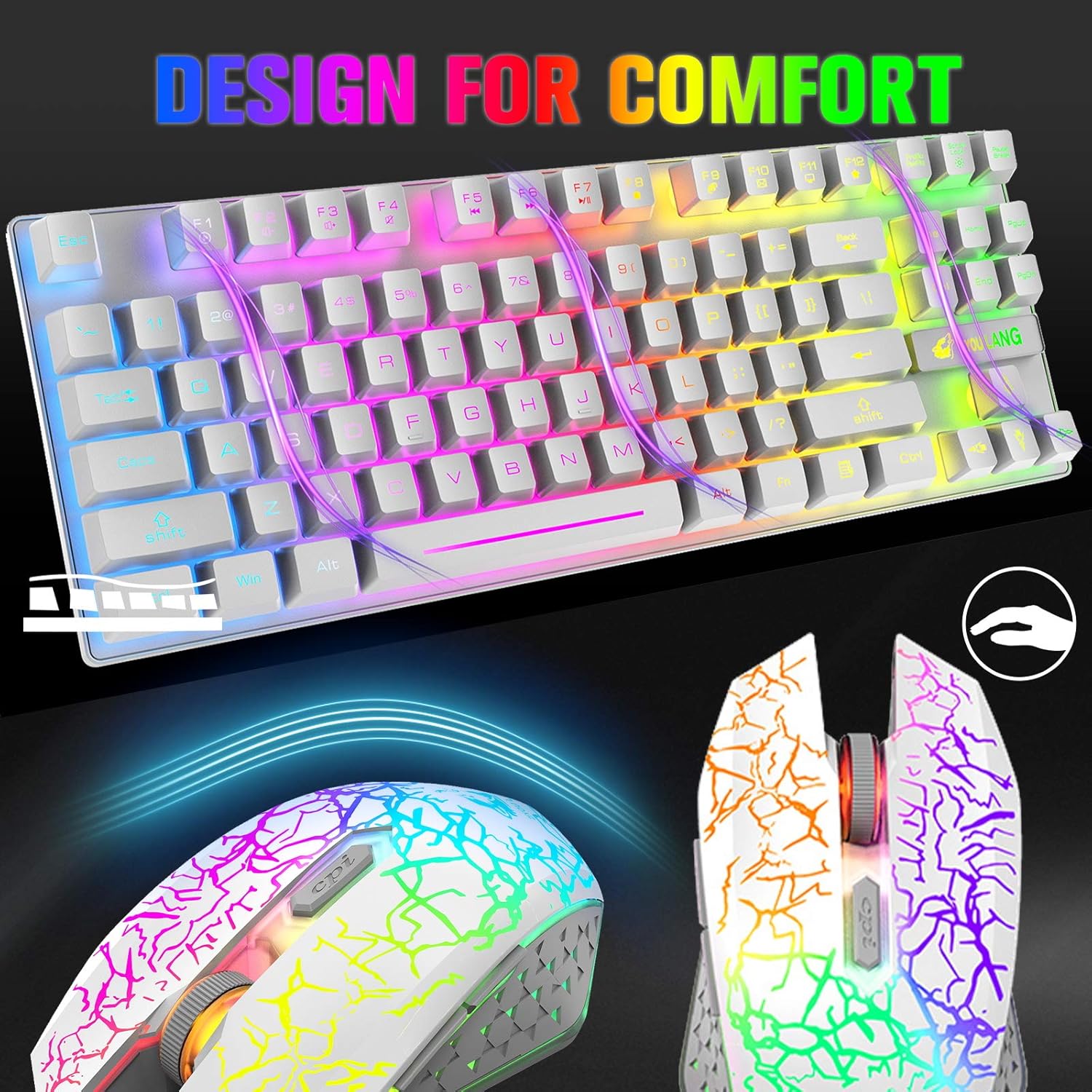 LexonElec T87 Wireless Keyboard and Mouse, Rgb Wireless Mous... - Image 6