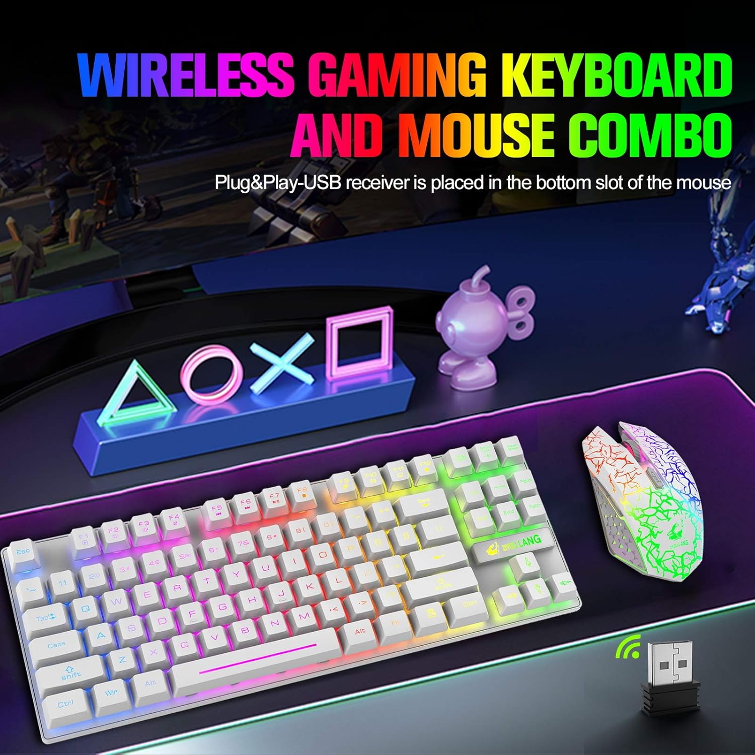 LexonElec T87 Wireless Keyboard and Mouse, Rgb Wireless Mous... - Image 10