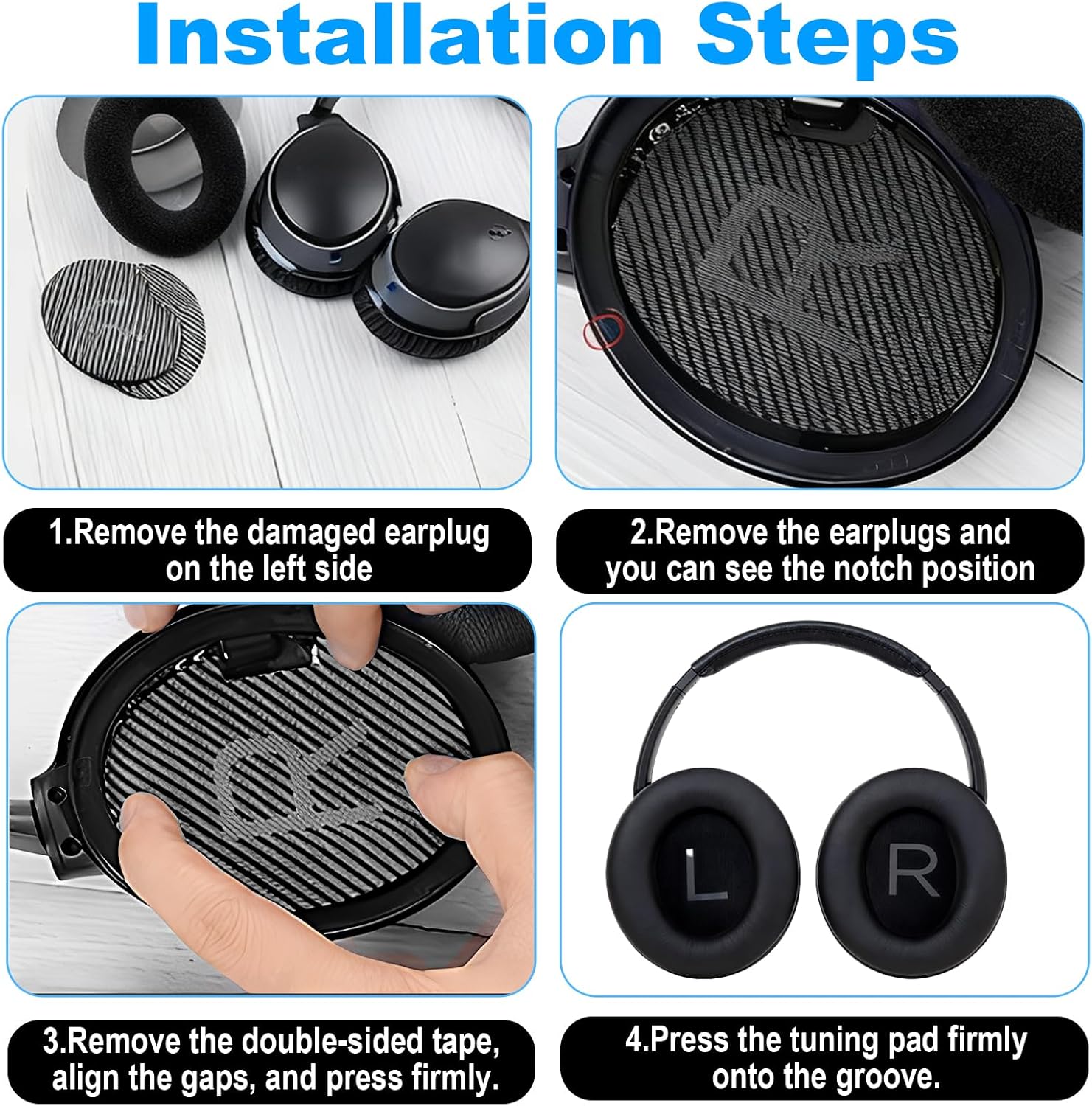 Replacement Ear Pads Cushions for Bose QuietComfort QC45 Ear... - Image 5