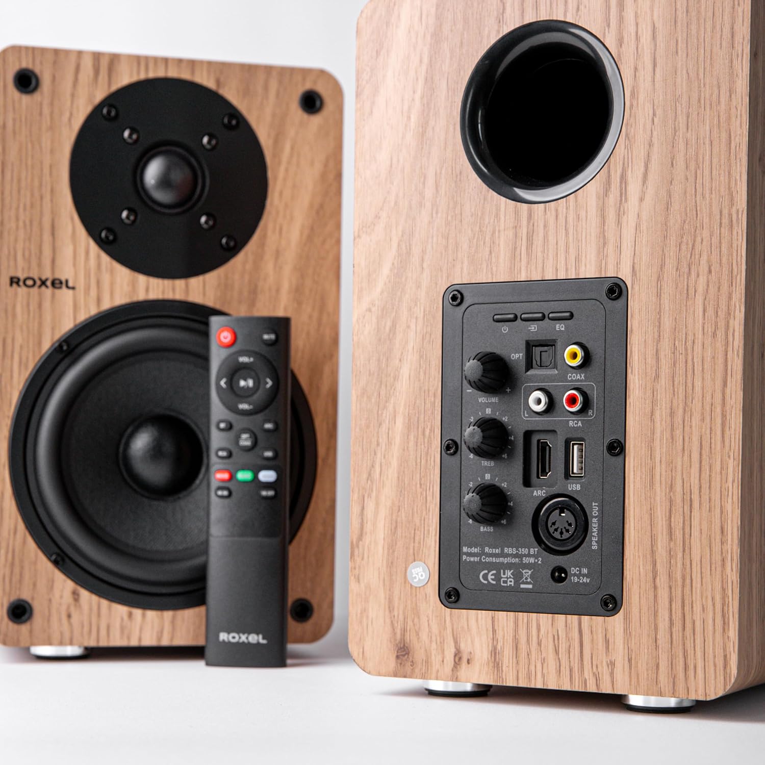 Roxel Onyx Active Bookshelf Speakers, 100-Watt RMS Power, Wi... - Image 3